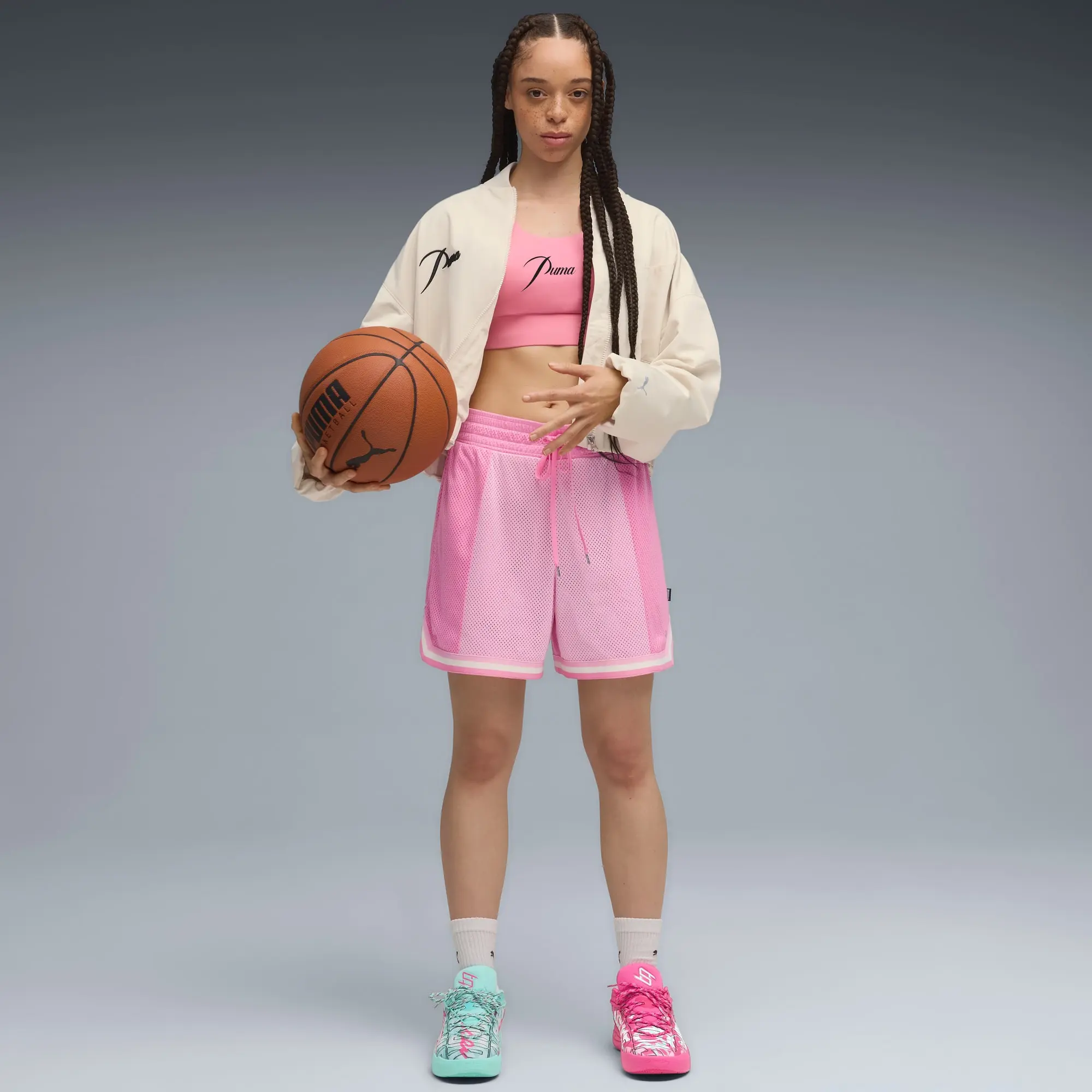 PUMA Stewie 4 Timeless Basketball Shoes Women, Electric Peppermint/Ravish, size 10