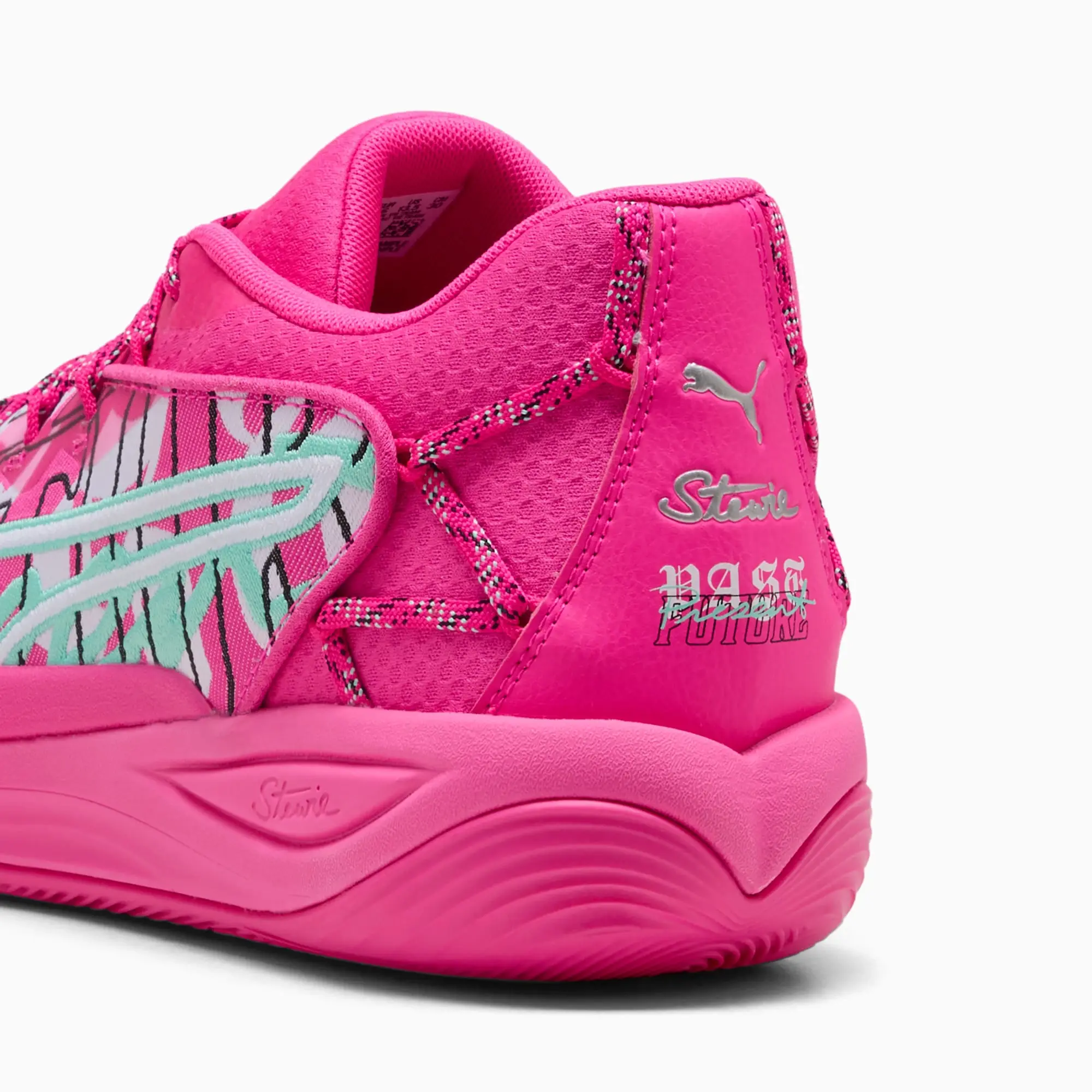 PUMA Stewie 4 Timeless Basketball Shoes Women, Electric Peppermint/Ravish, size 10