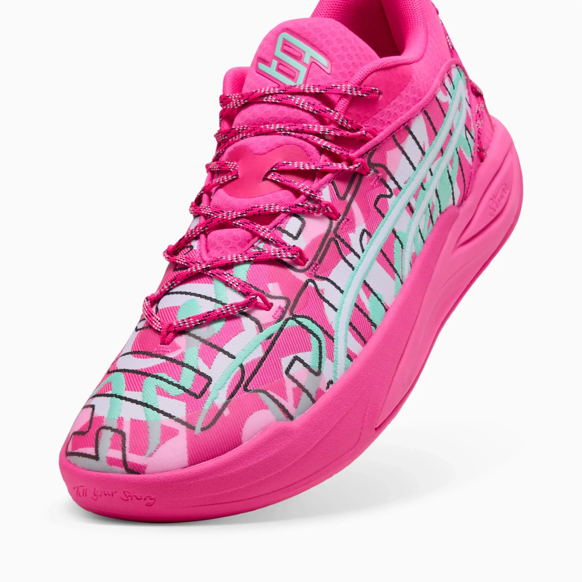 PUMA Stewie 4 Timeless Basketball Shoes Women, Electric Peppermint/Ravish, size 10