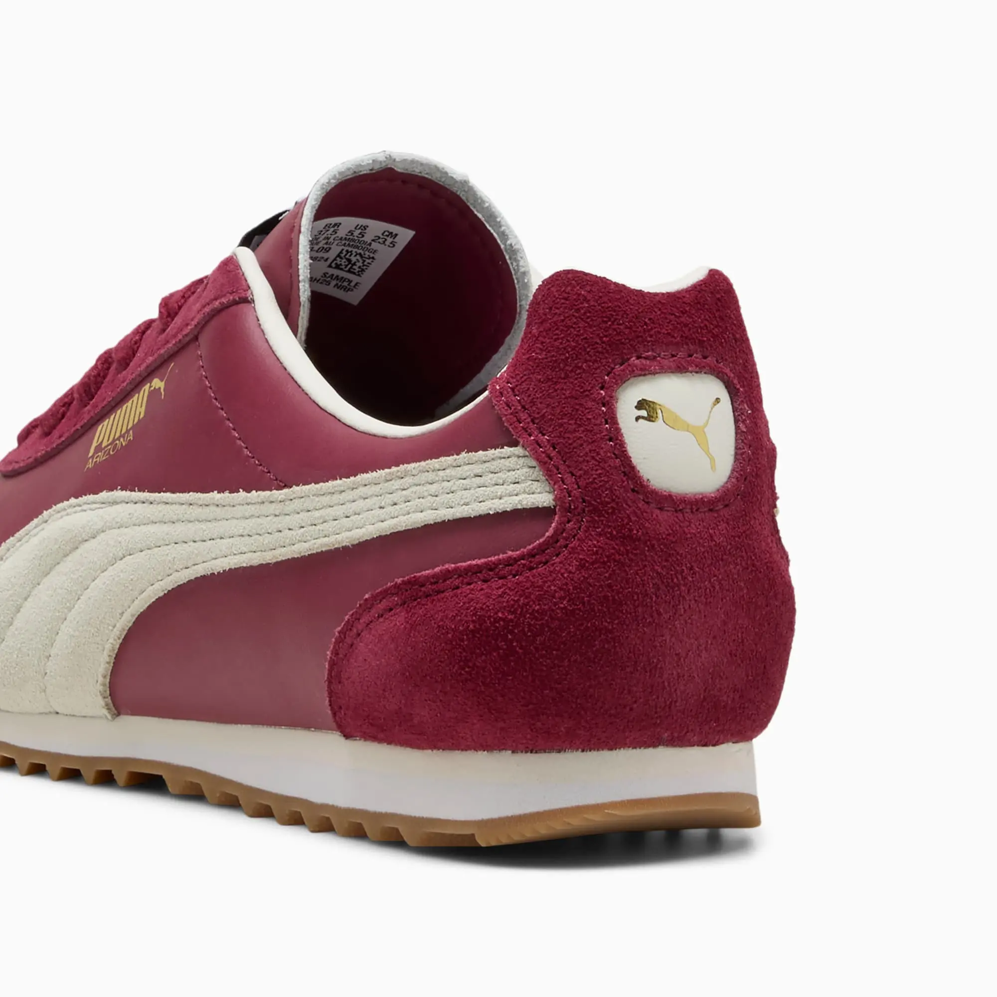 PUMA Arizona Retro Sneakers Unisex, Regal Red/Warm White/Gold, size 10