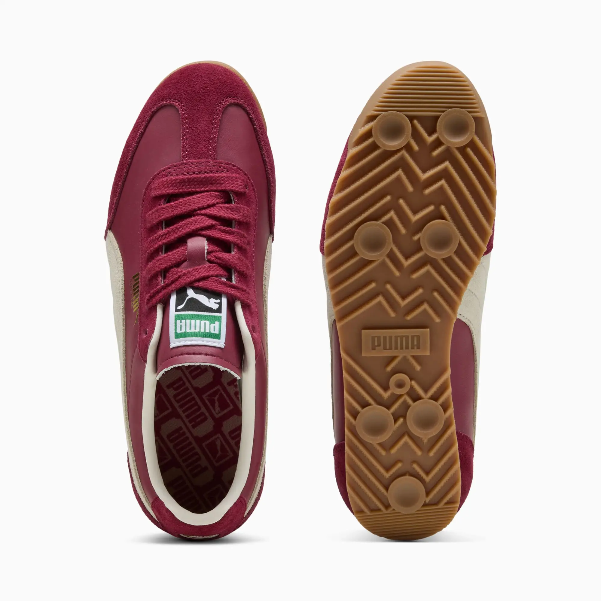 PUMA Arizona Retro Sneakers Unisex, Regal Red/Warm White/Gold, size 10