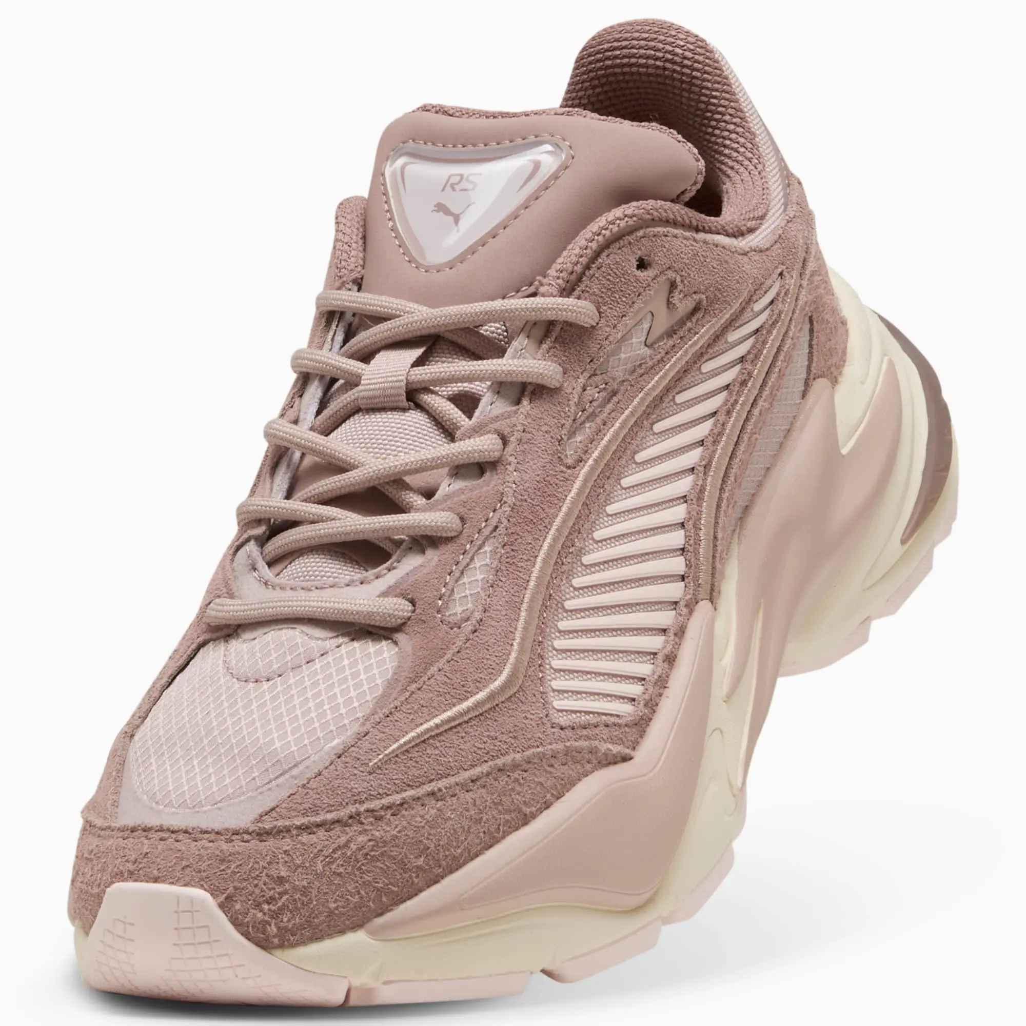 PUMA RS Surge Hairy Suede Sneakers Unisex, Rose Latte/Sandstone, size 10