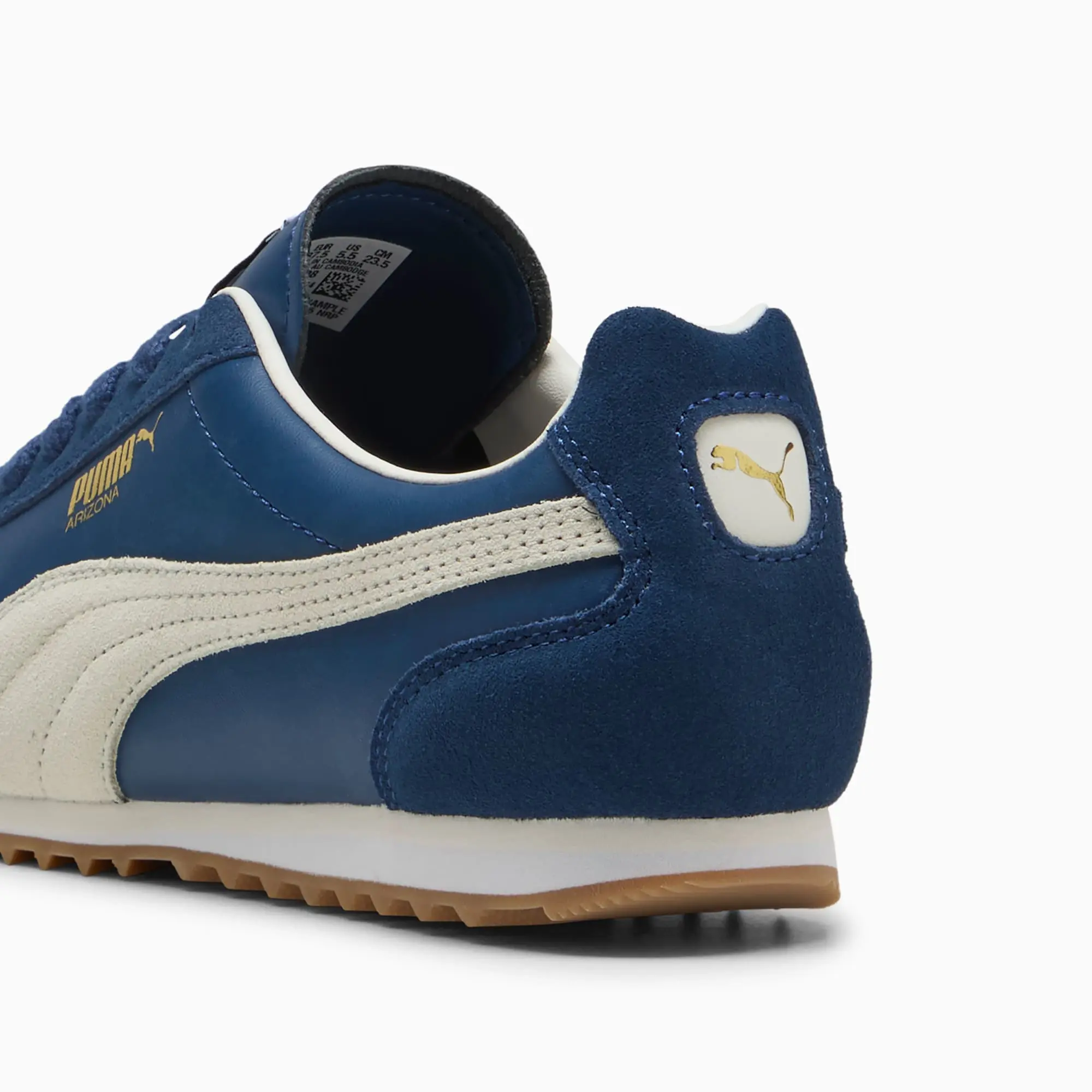PUMA Arizona Retro Sneakers Unisex, Persian Blue/Warm White/Gold, size 10