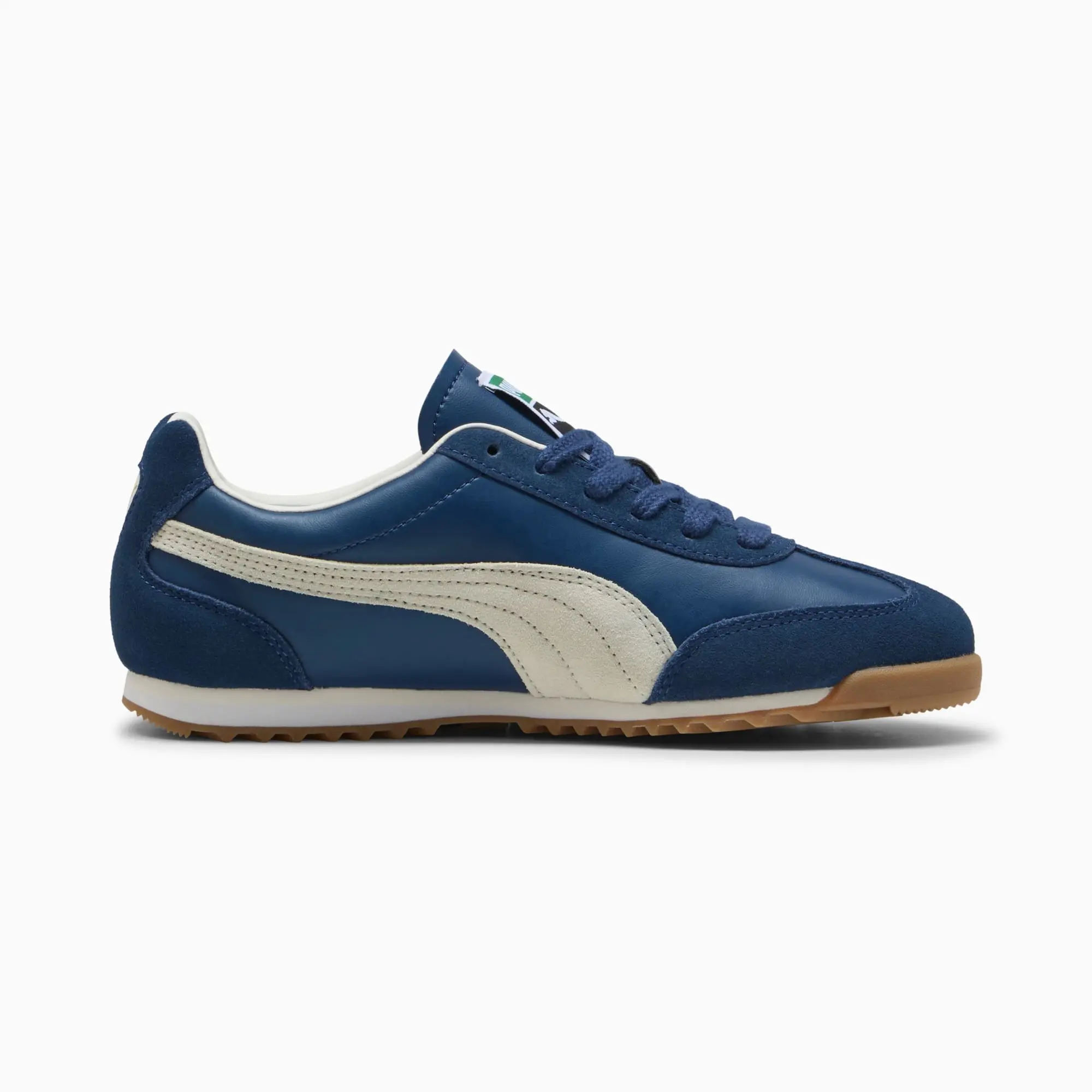 PUMA Arizona Retro Sneakers Unisex, Persian Blue/Warm White/Gold, size 10