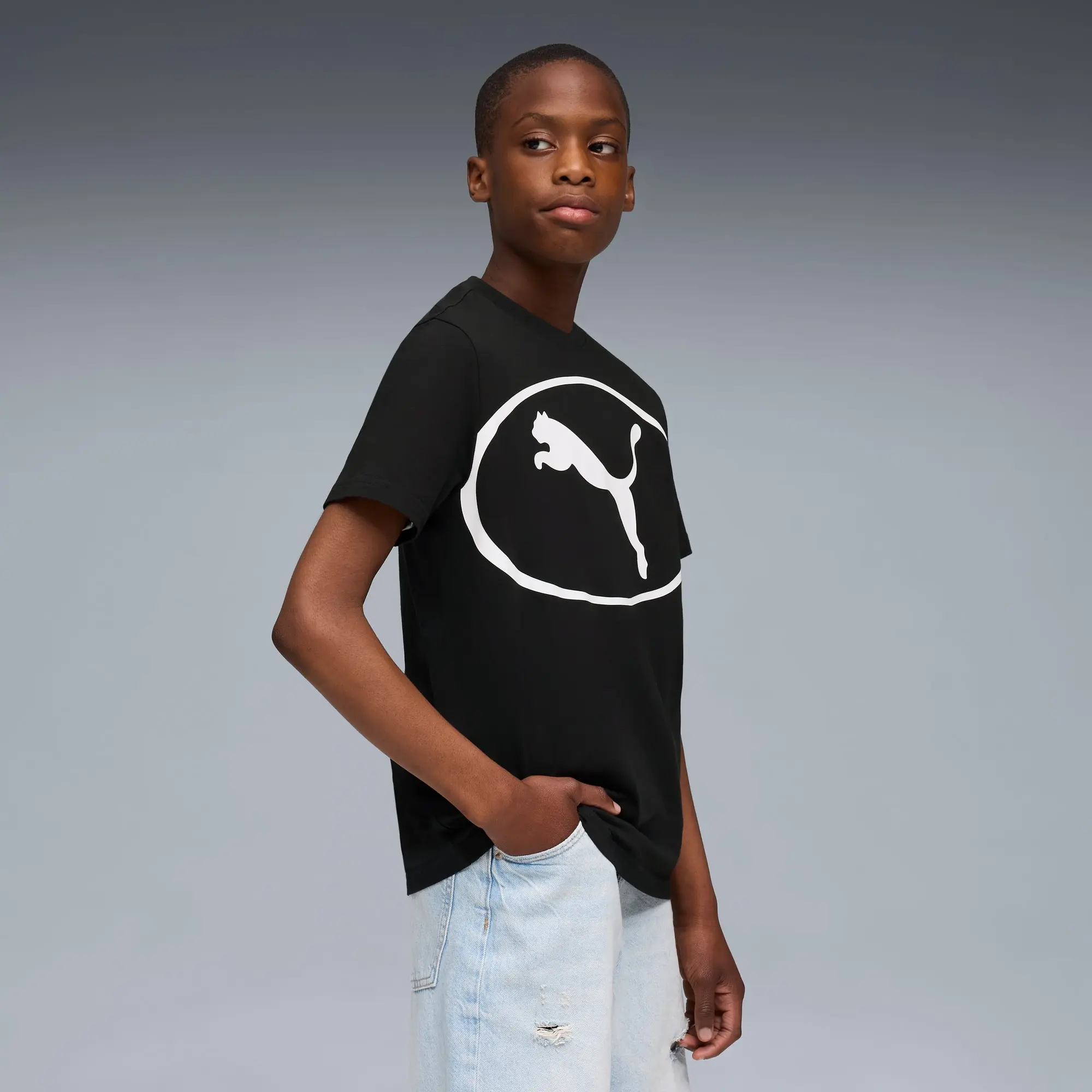 PUMA Sport Graphic T-Shirt Youth, Black, size 11-12 Youth