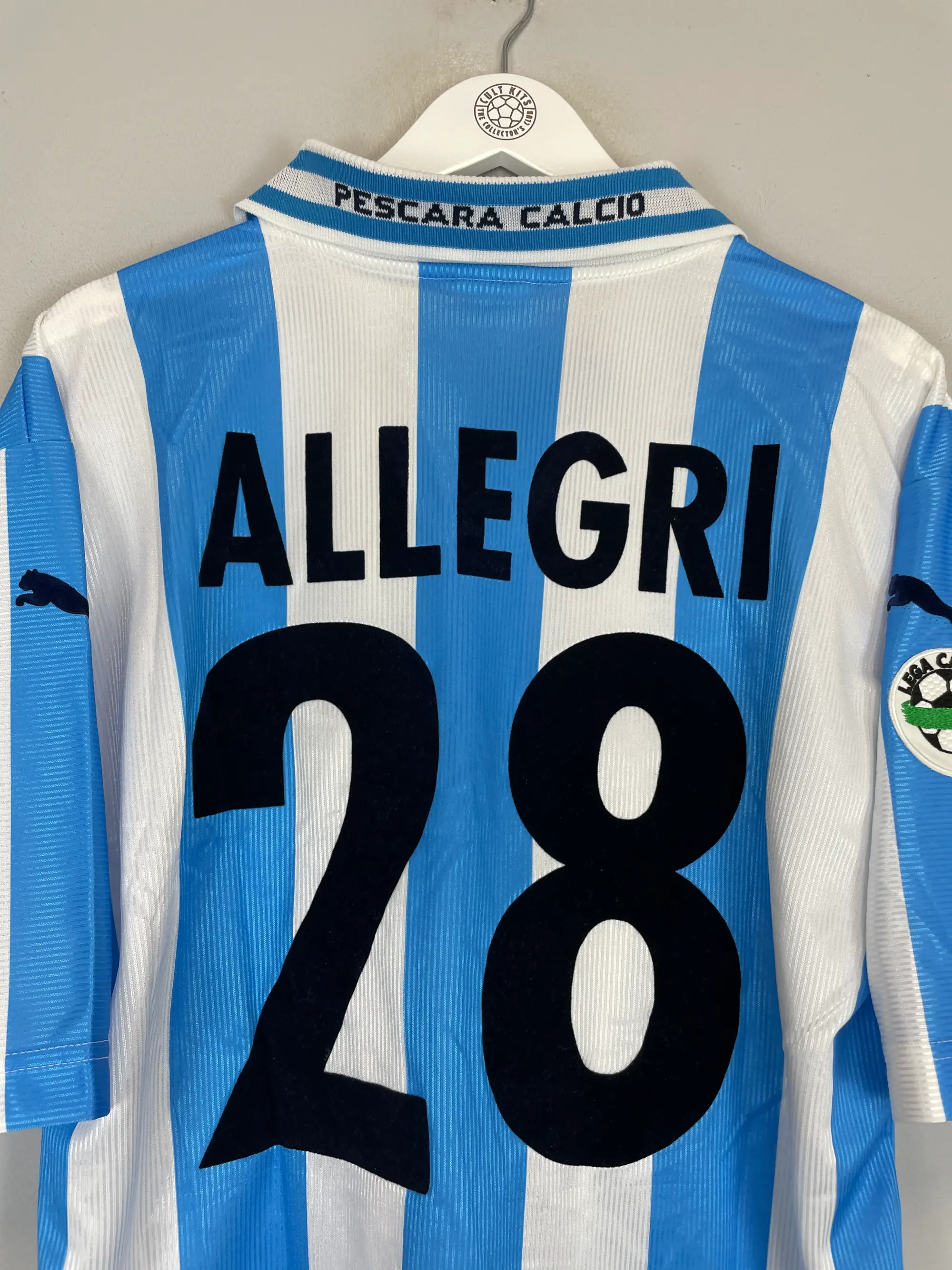 1999/01 PESCARA ALLEGRI #28 *MINT* MATCH ISSUE HOME SHIRT (XL) PUMA | CULT KITS