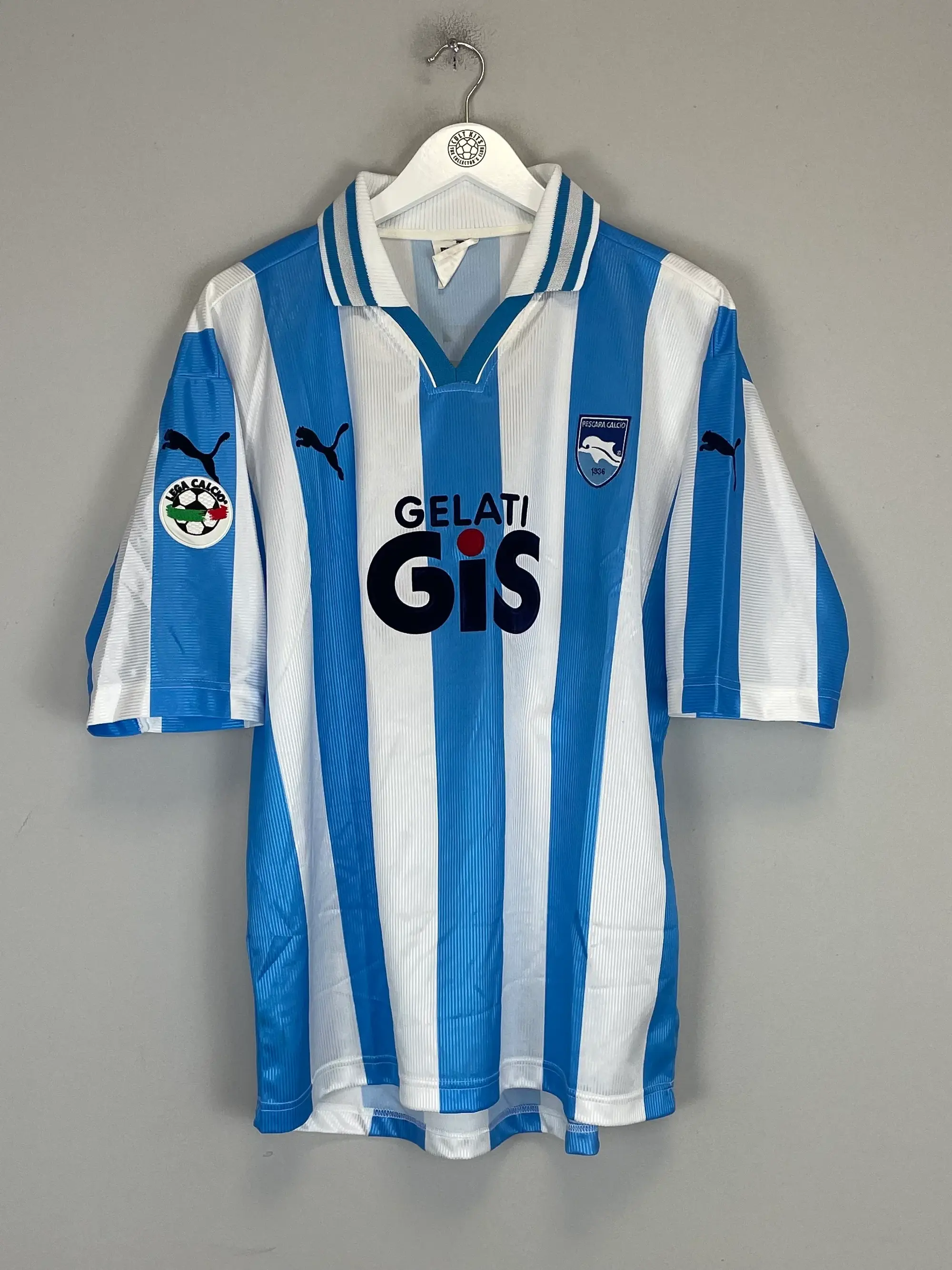 1999/01 PESCARA ALLEGRI #28 *MINT* MATCH ISSUE HOME SHIRT (XL) PUMA | CULT KITS