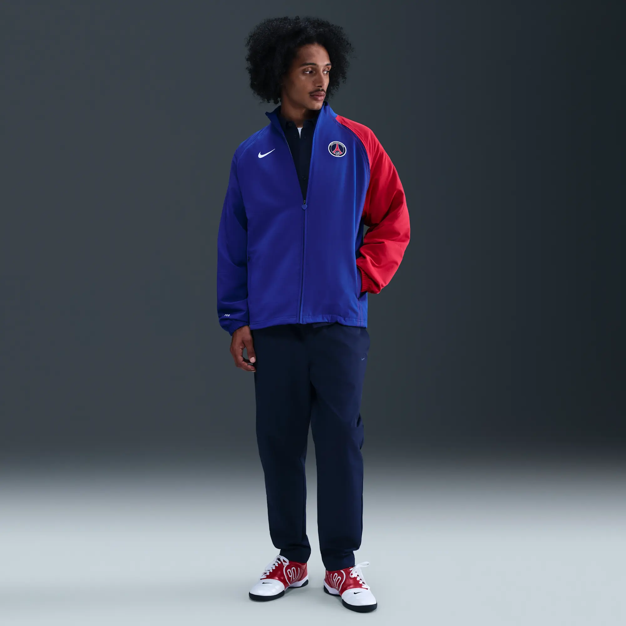 Paris Saint-Germain 2004 Total 90 Reissue Men's Nike Football Replica Tracksuit Jacket - Blue - Polyester