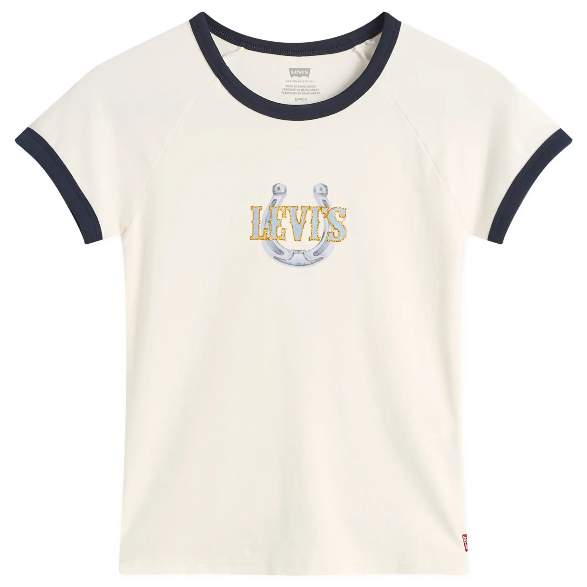 Levi's Women's Horseshoe Raglan T-Shirt Sugar Swizzle/Dark Sapphire