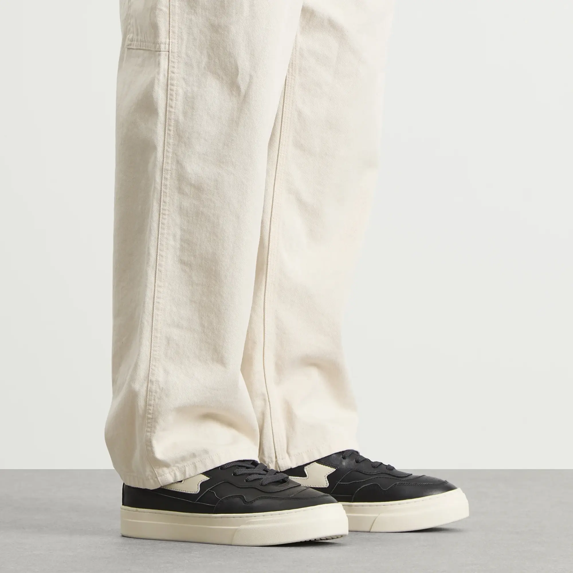 Stepney Workers Club Men's OMNI Pearl S-Strike Leather Black Cream