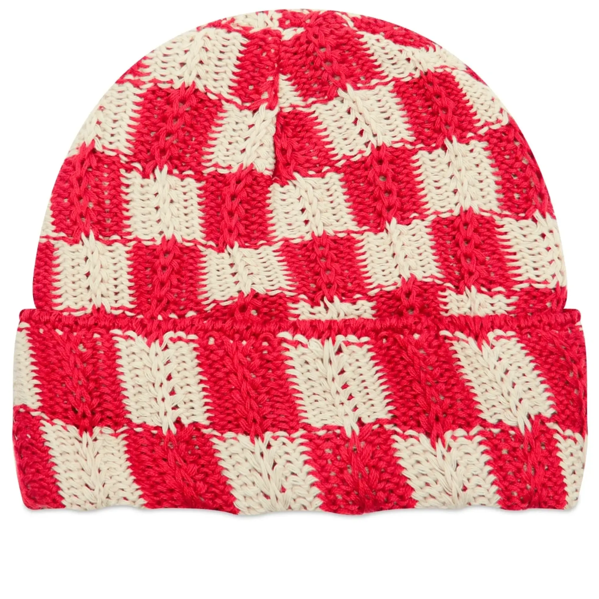 Sundays Men's Check Beanie Red