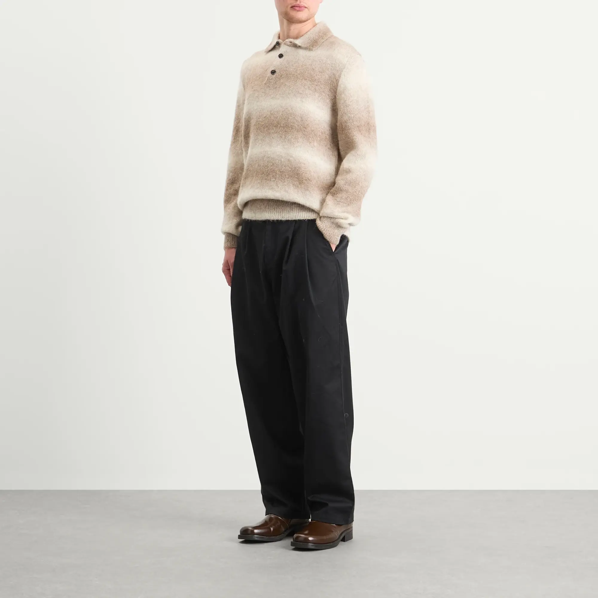 NN07 Men's Alfie Alpaca Knitted Polo Light Camel