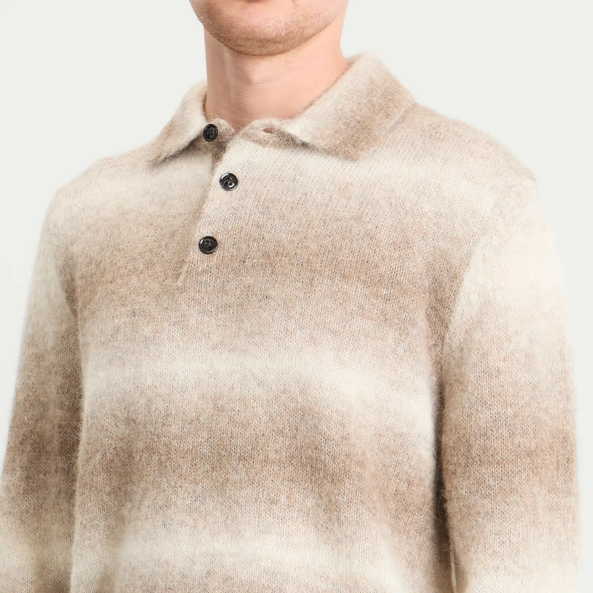 NN07 Men's Alfie Alpaca Knitted Polo Light Camel