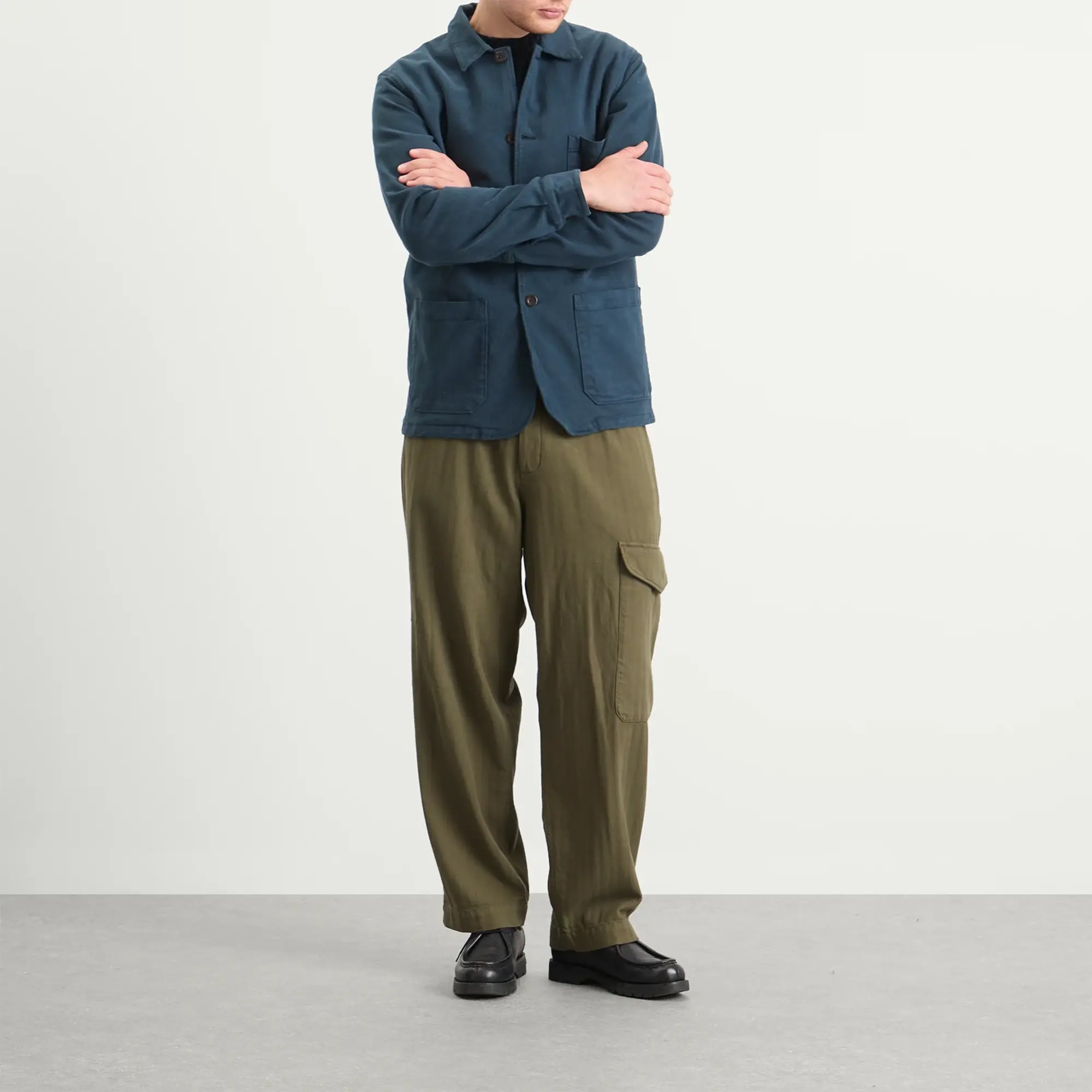 Portuguese Flannel Men's Labura Chore Jacket Navy