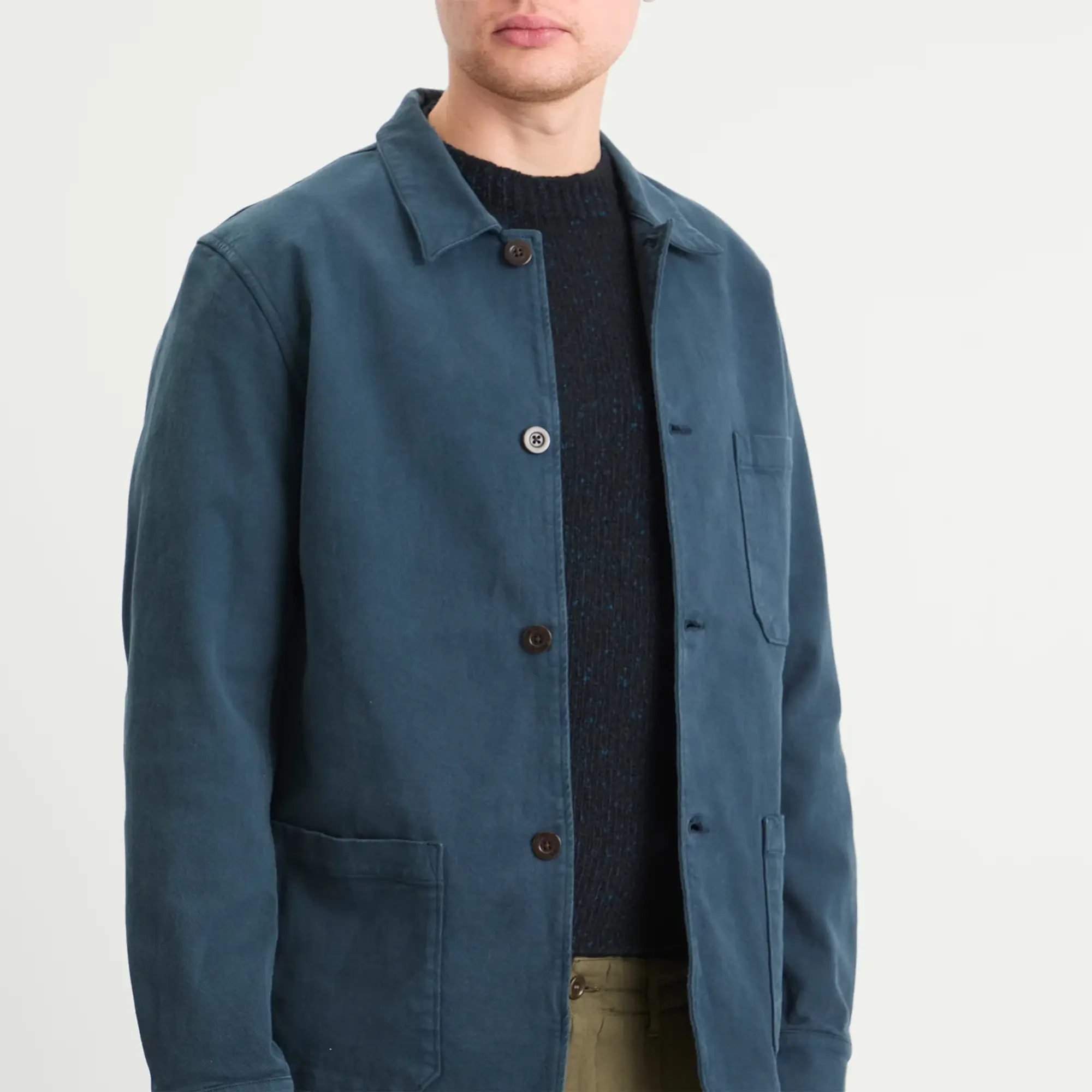 Portuguese Flannel Men's Labura Chore Jacket Navy