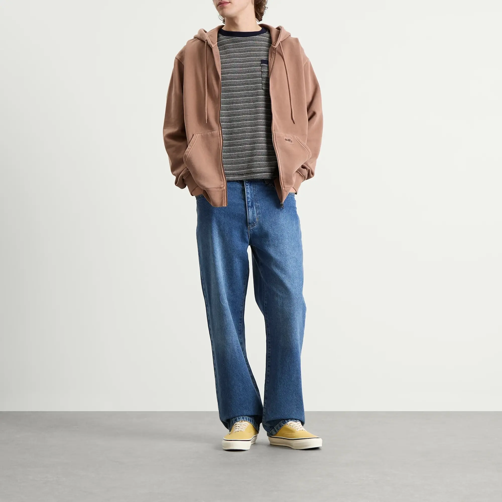 Stan Ray Men's Patch Zip Hoodie Washed Acorn