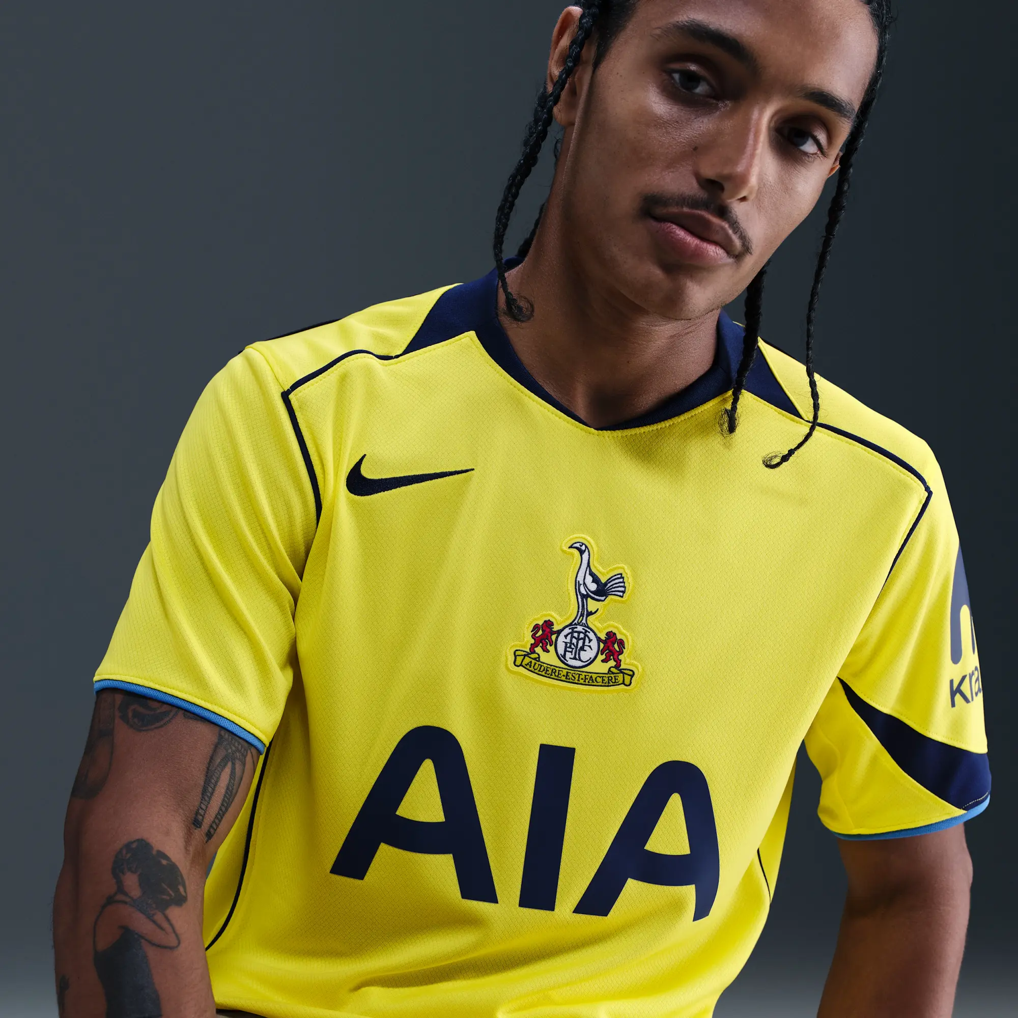 Tottenham Hotspur 2025/26 Stadium Third Men's Nike Dri-FIT Total 90 Football Replica Shirt - Yellow - Polyester