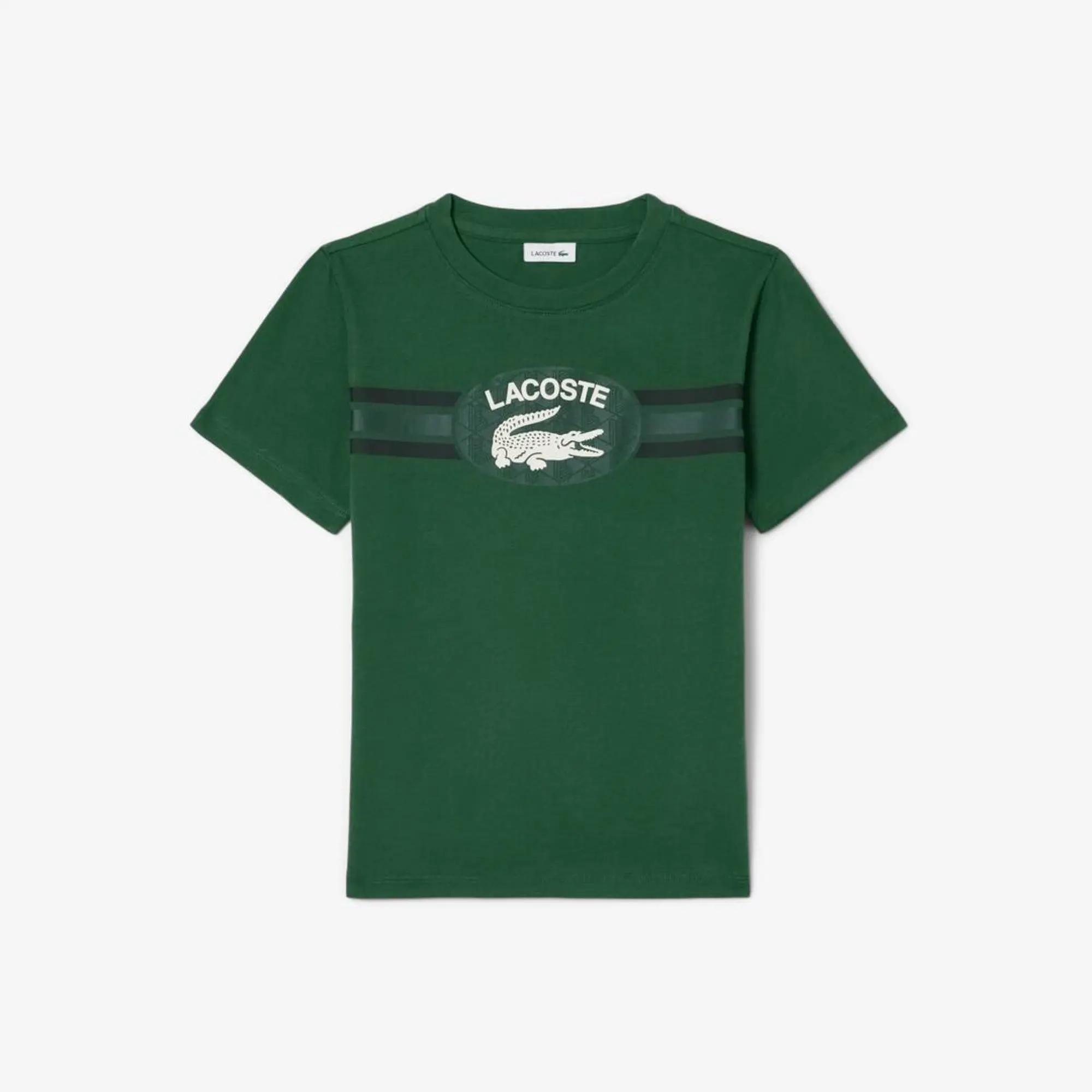 Lacoste Monogram Print Cotton T-shirt - Pine Green