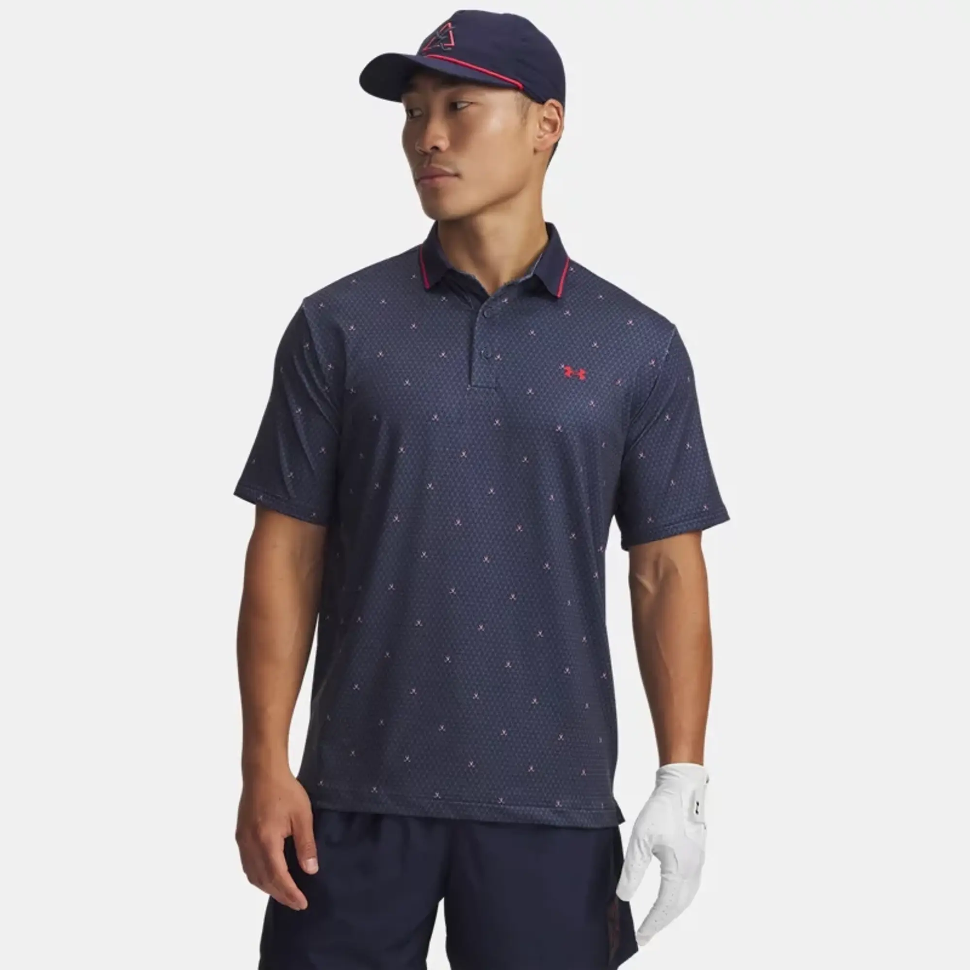 Under Armour  Drive Warning Men's Polo Midnight Navy / Washed Navy / Red L