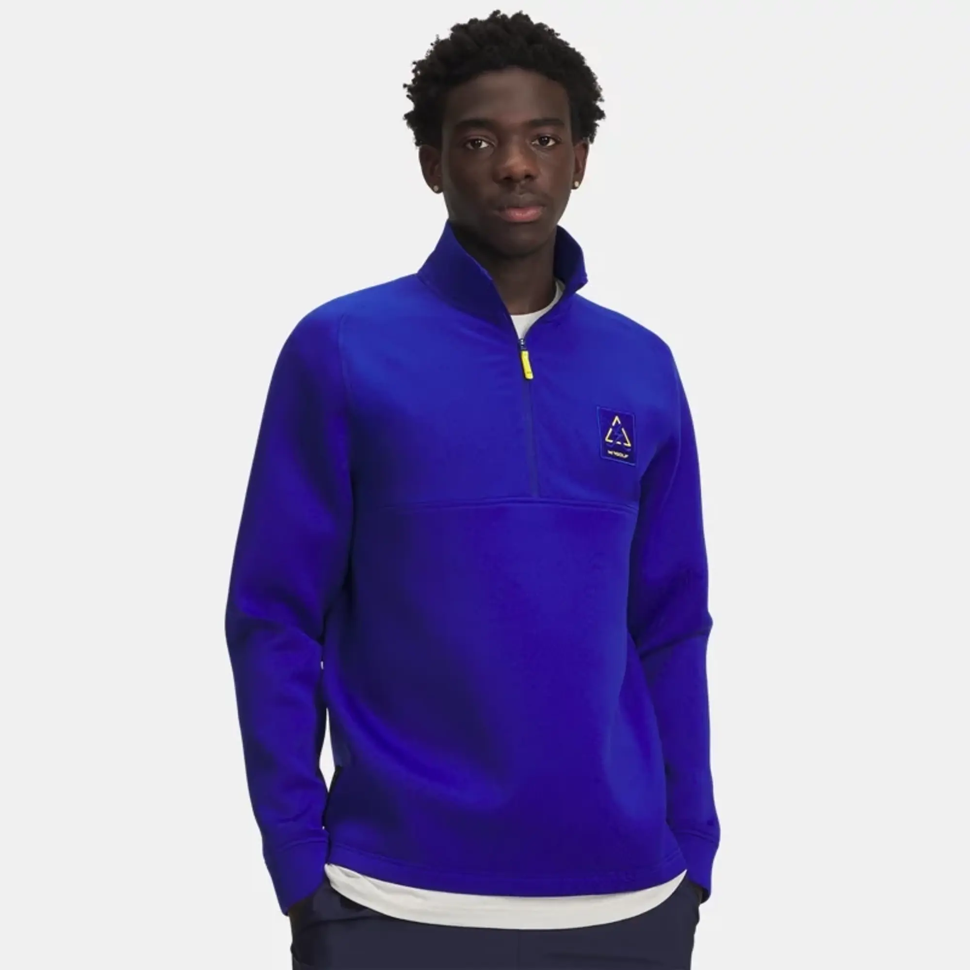 Under Armour  Drive Pro Hybrid Warning Men's ½ Zip Royal / Taxi L