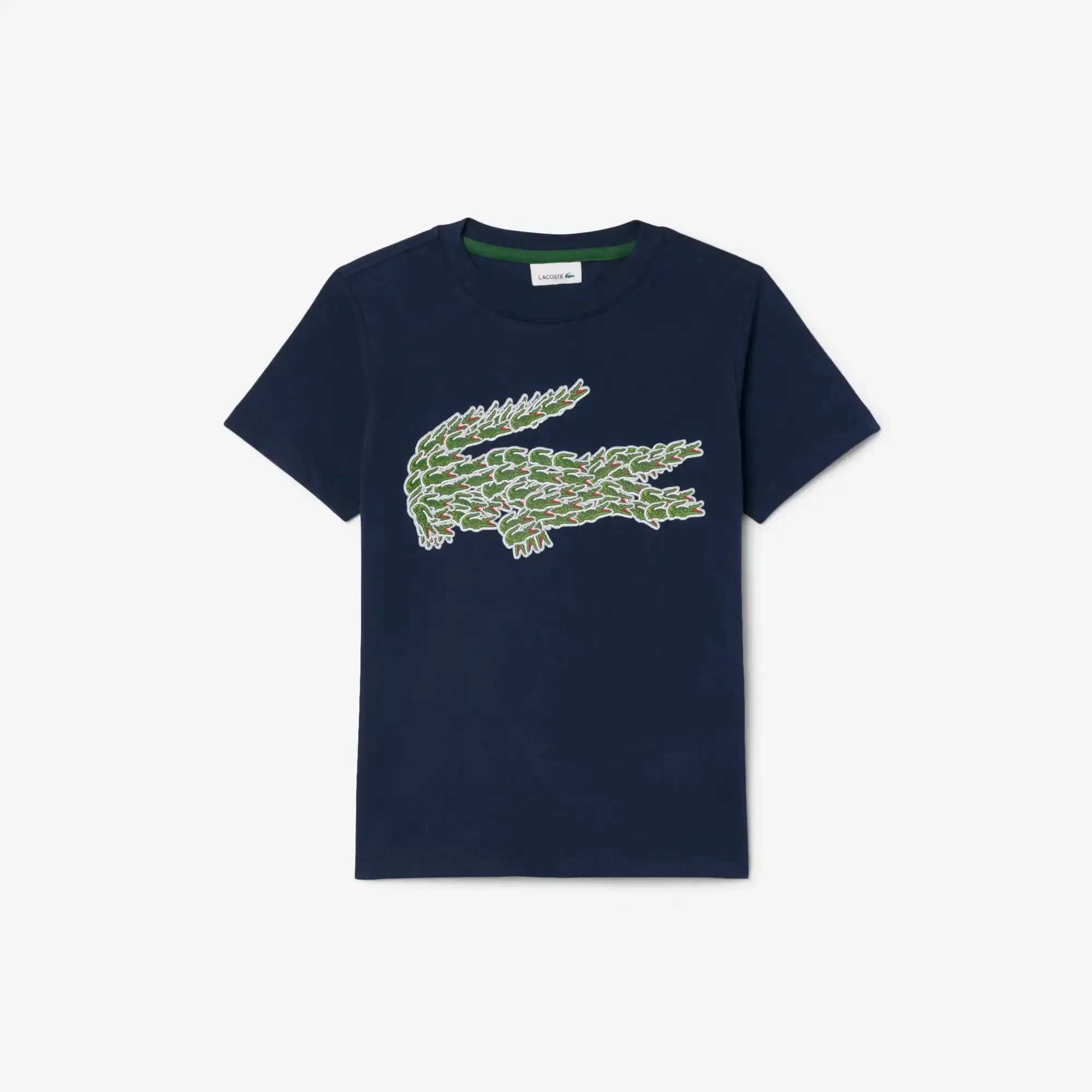 Lacoste Crocodile Print Cotton T-shirt - Midnight Blue