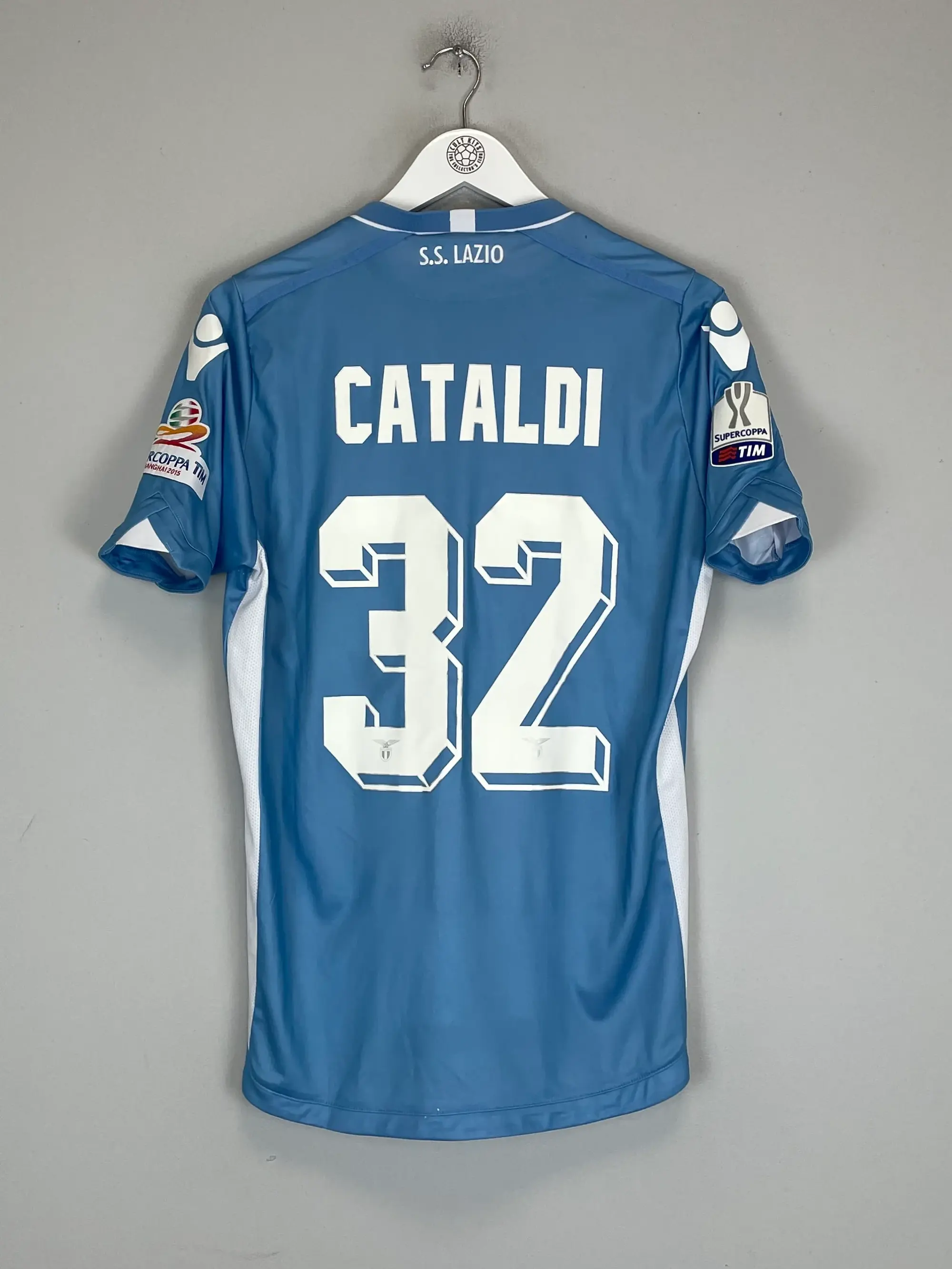 2015/16 LAZIO CATALDI #32 *SUPERCOPPA FINAL MATCH ISSUE* HOME SHIRT (M) MACRON | CULT KITS