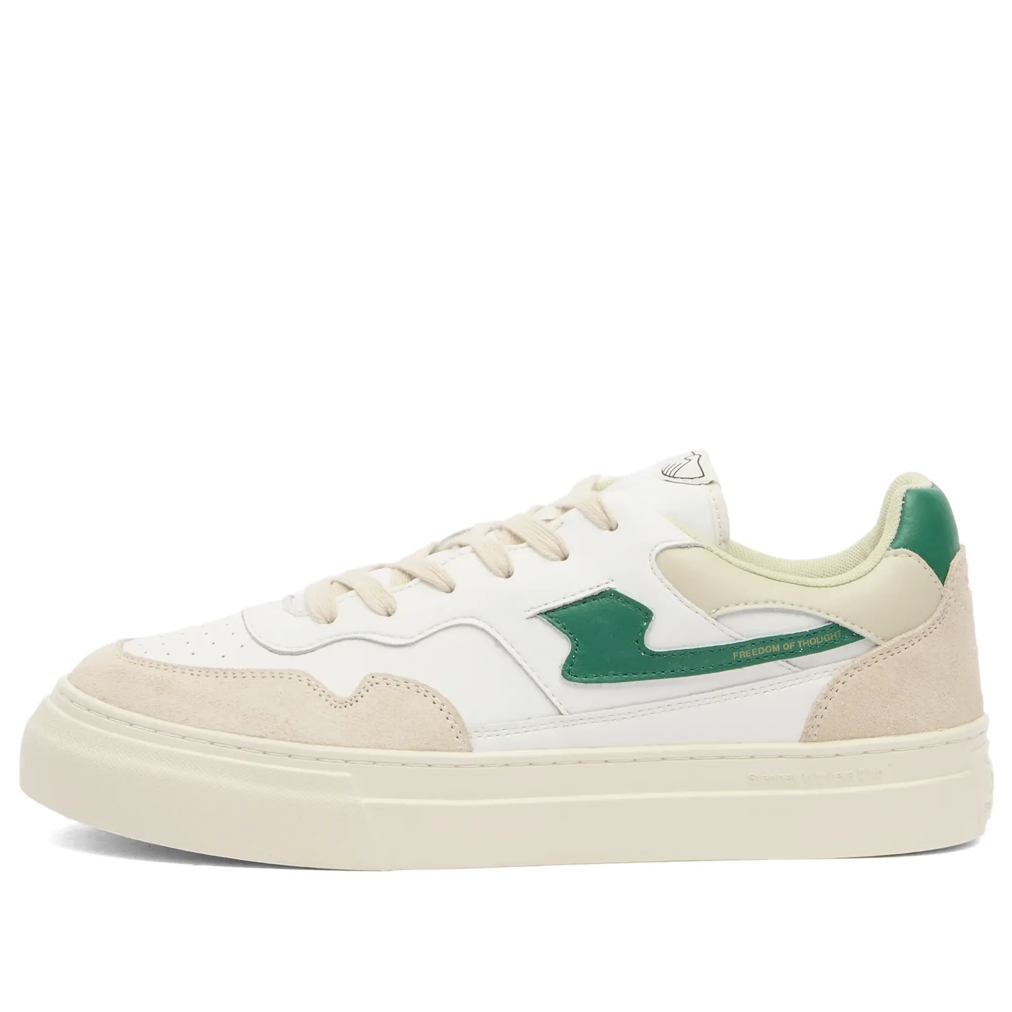 Stepney Workers Club Men's Pearl S-Strike Leather Sneaker White/Spring Green