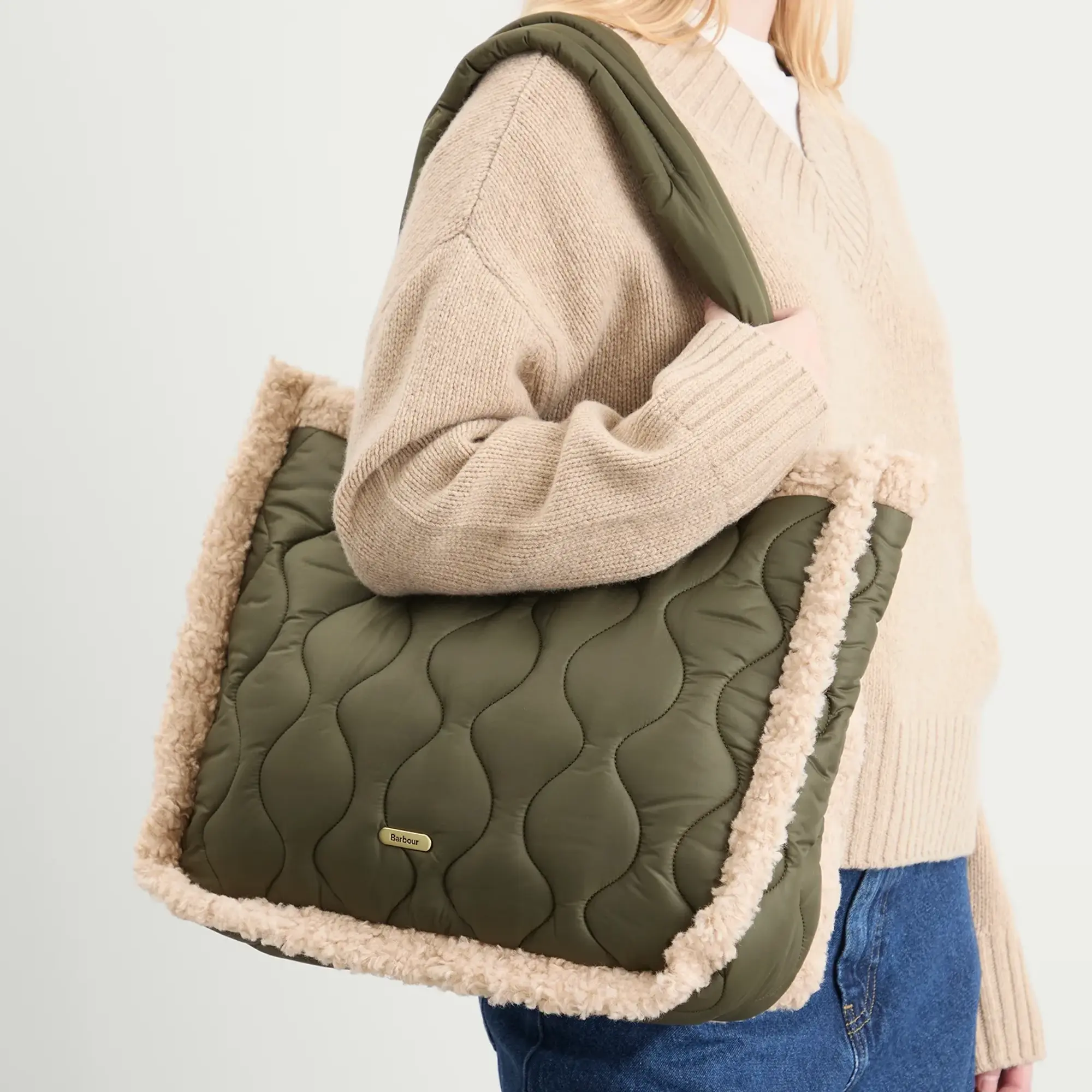 Barbour Women's Marnie Quilt Tote Bag Olive