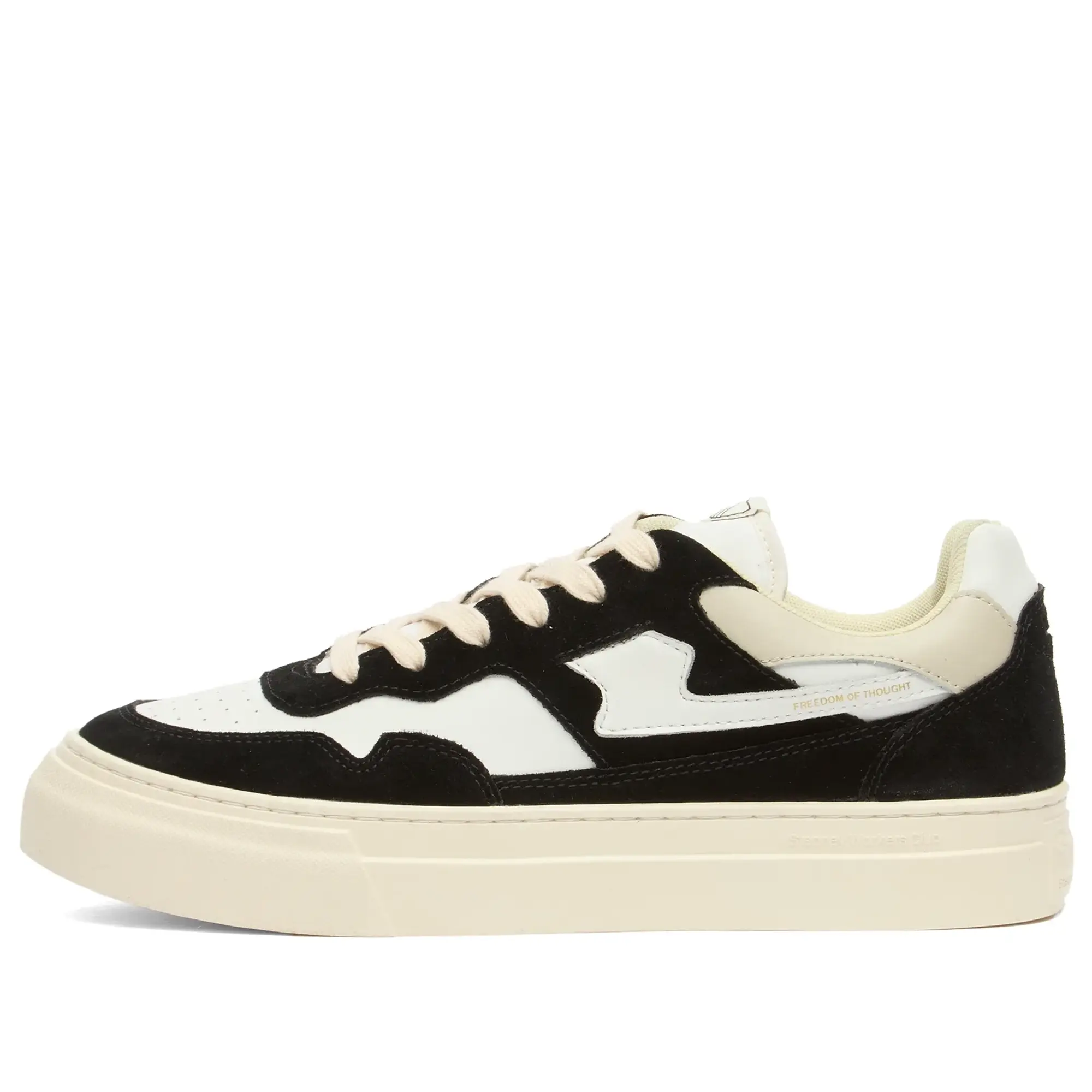 Stepney Workers Club Men's Pearl S-Strike Suede Leather Sneaker Black White