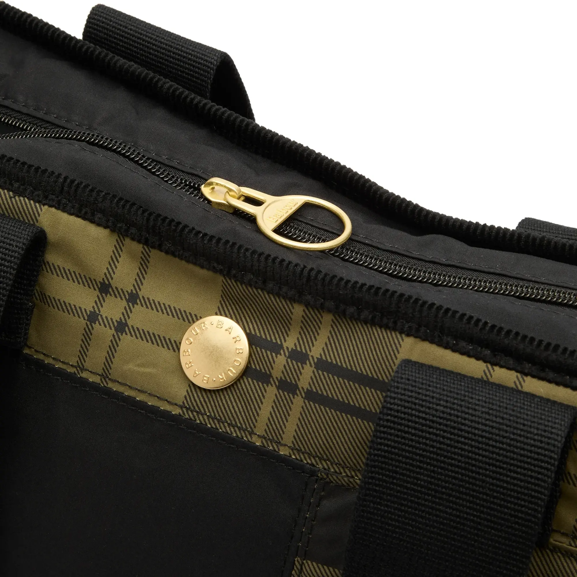 Barbour Women's Mya Patchwork Tote Bag Black/Olive Check