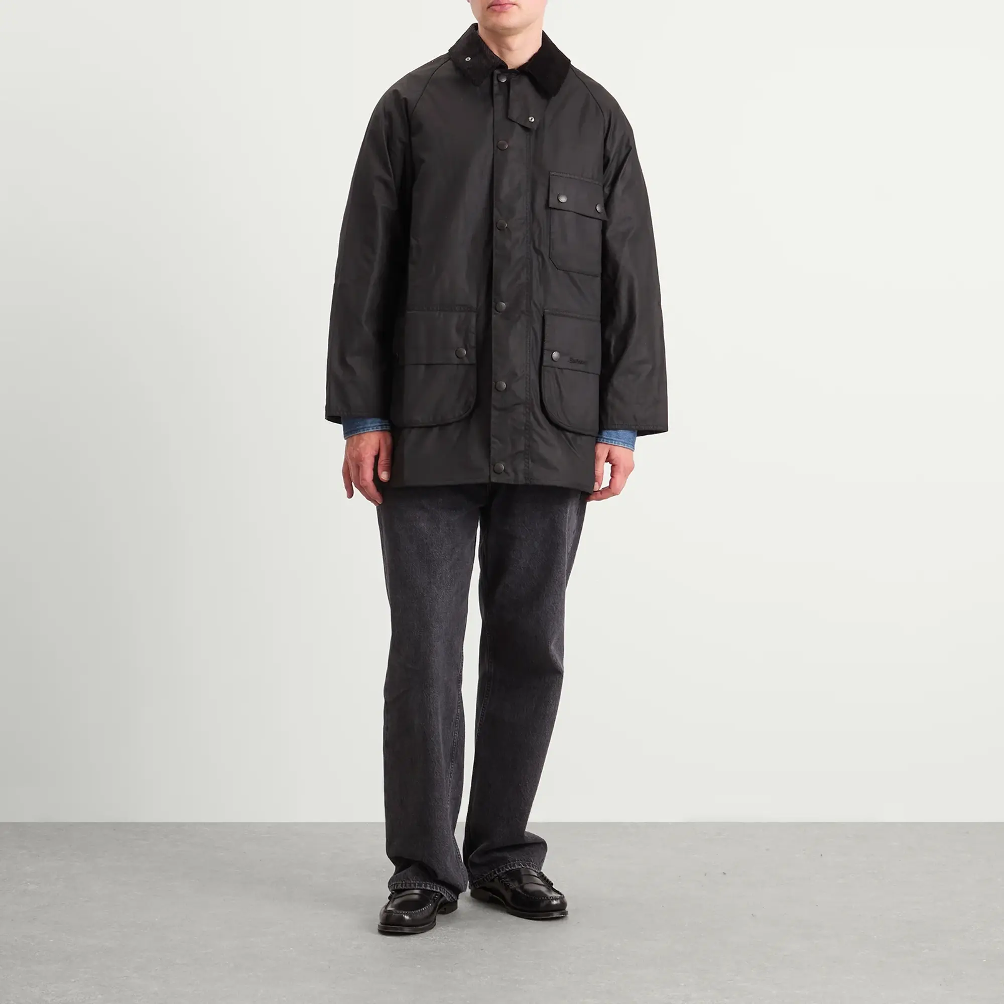 Barbour Men's OS Solway Wax Jacket Black