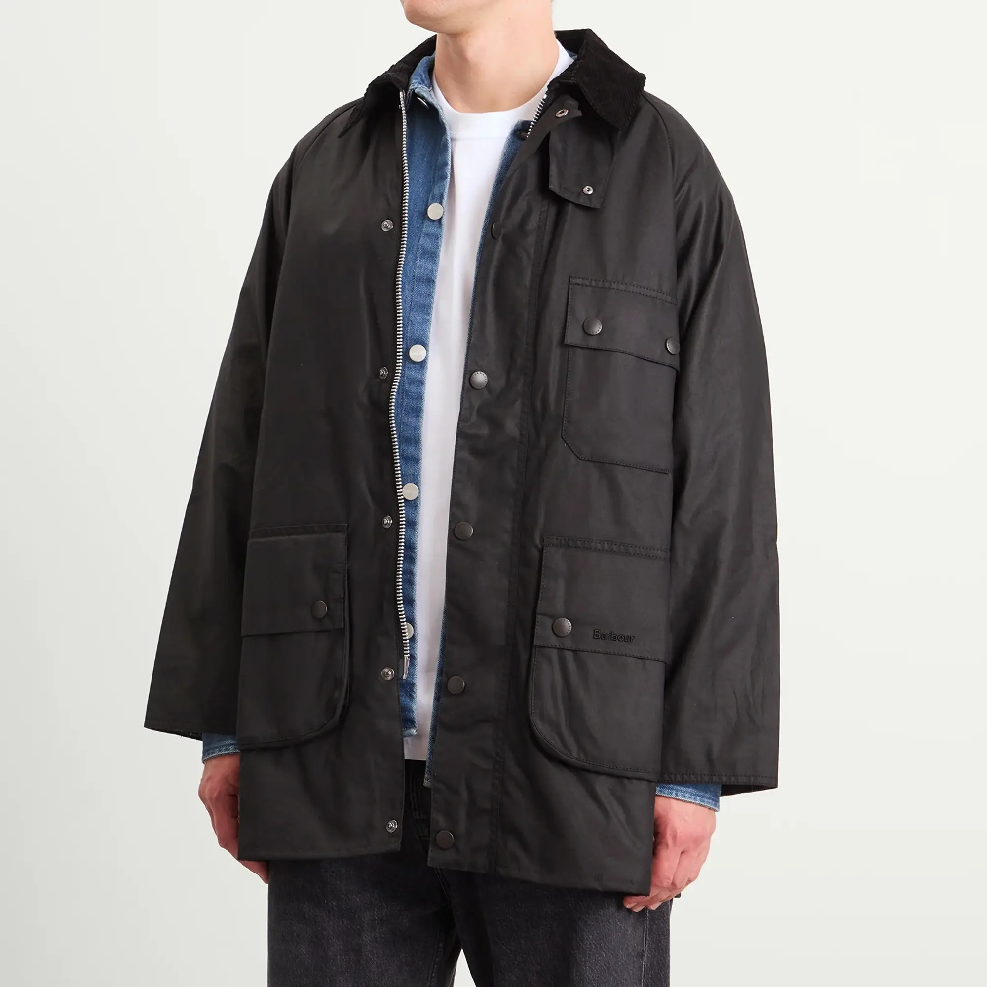 Barbour Men's OS Solway Wax Jacket Black