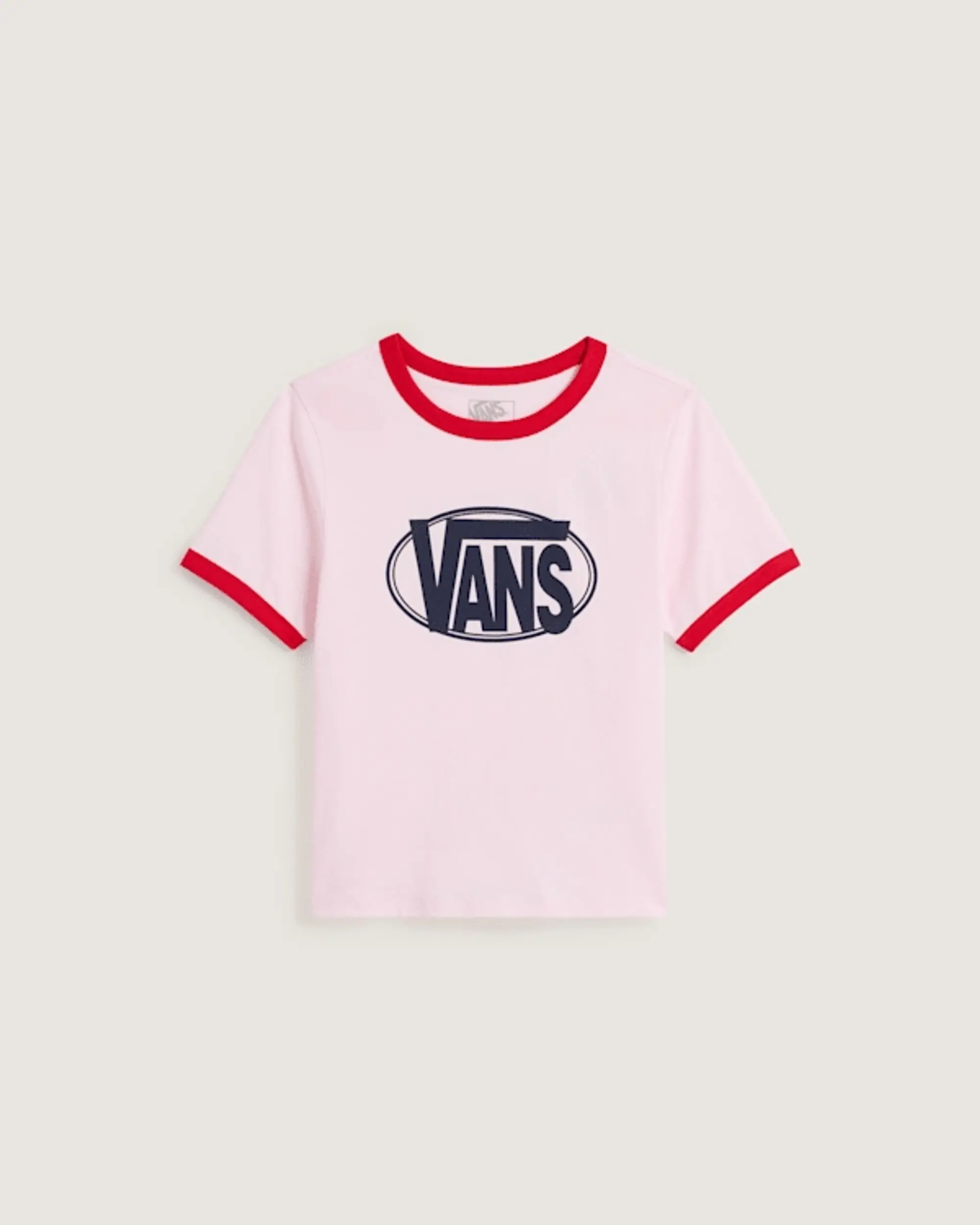 Vans - Centre Chest Logo Ringer T-Shirt, Woman, Pink