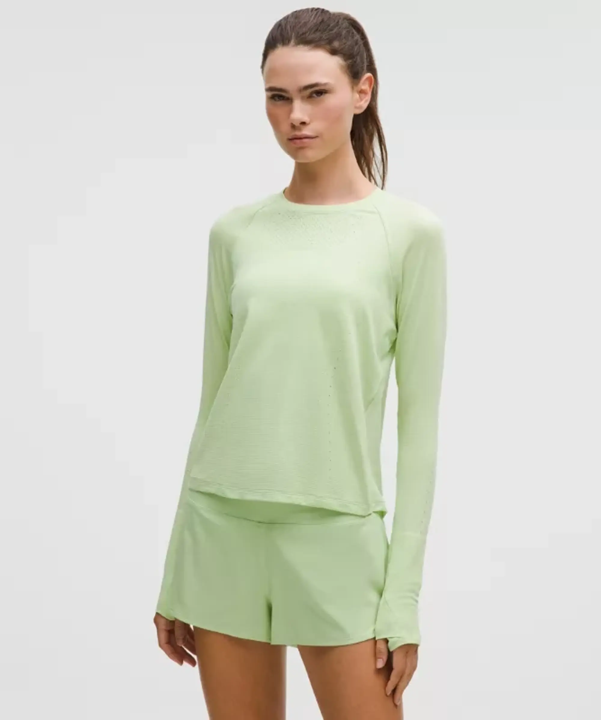 lululemon – Women's Swiftly Mesh-Back Long-Sleeve Shirt – Color Green – Size 6