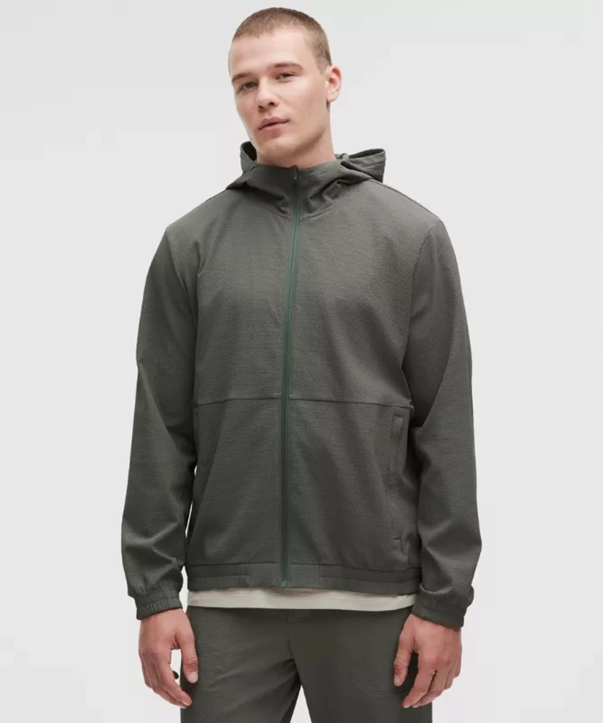 lululemon – Men's License to Train Textured Full Zip Jacket – Color Green – Size Small