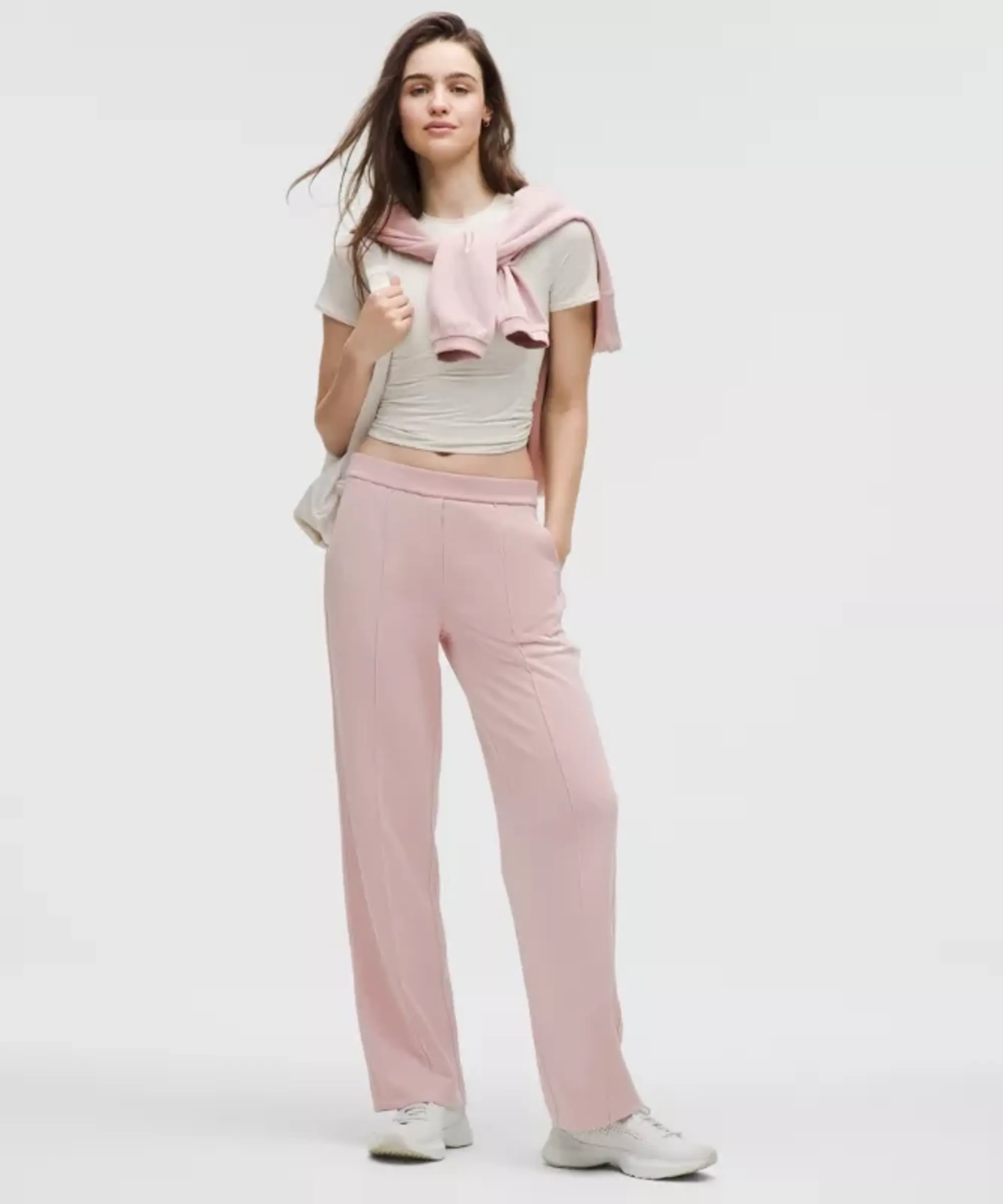 lululemon – Women's Softstreme Pintuck Mid-Rise Pants Regular – Color Pink – Size Large