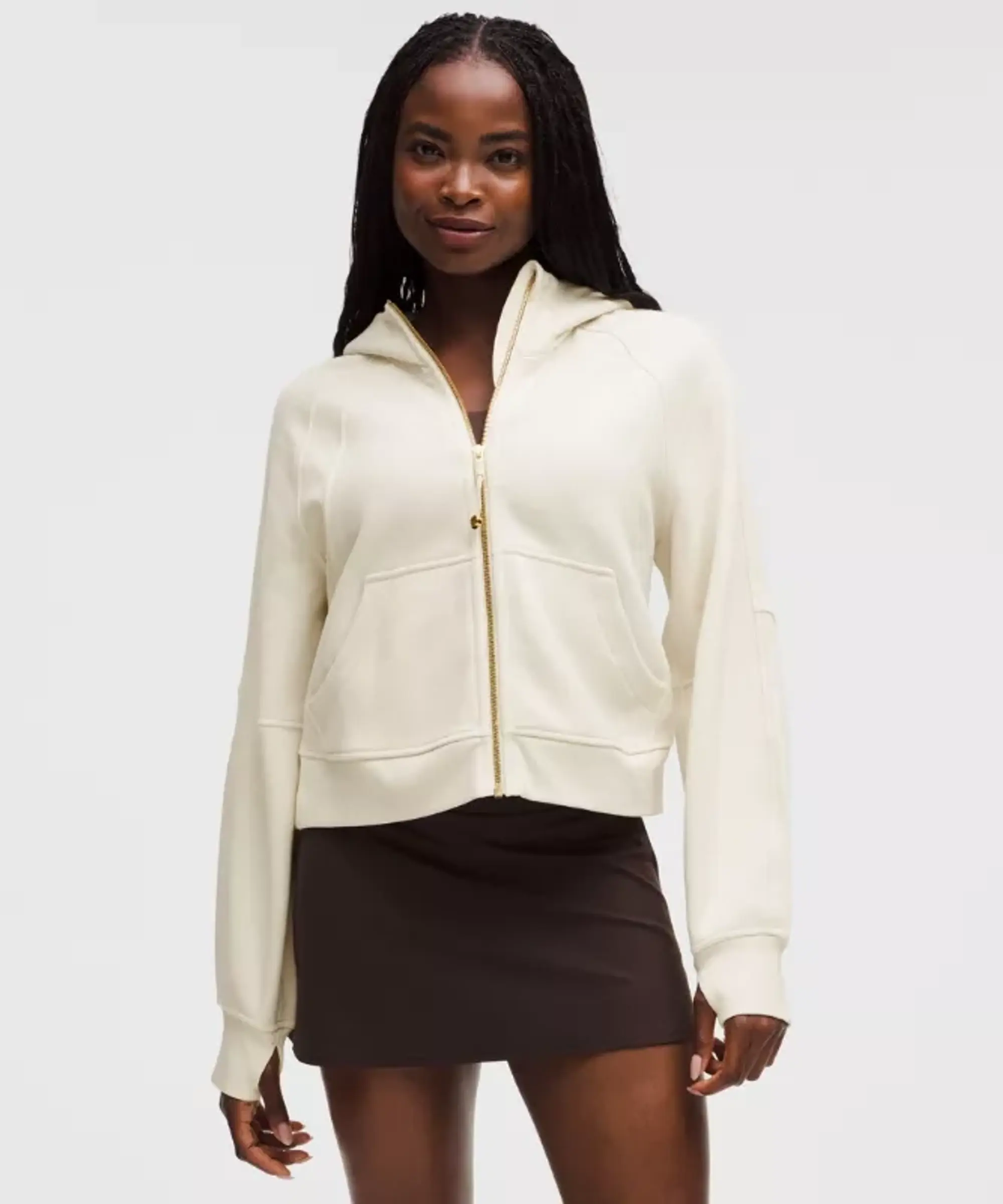 lululemon – Women's Scuba Oversized Full-Zip Hoodie – Color Gold/White – Size XL/2XL