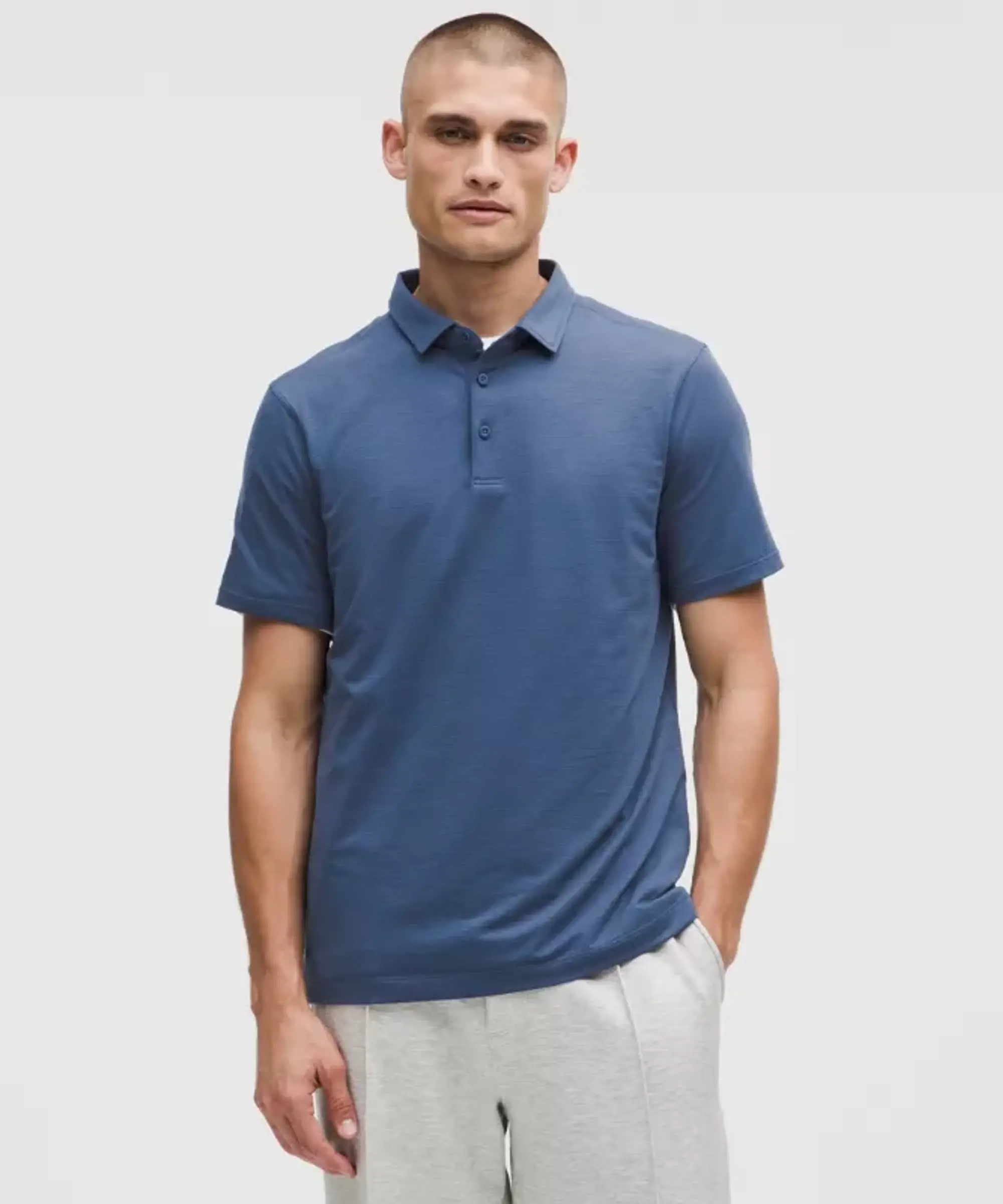 lululemon – Men's Evolution Short-Sleeve Polo Shirt – Color Blue – Size Medium