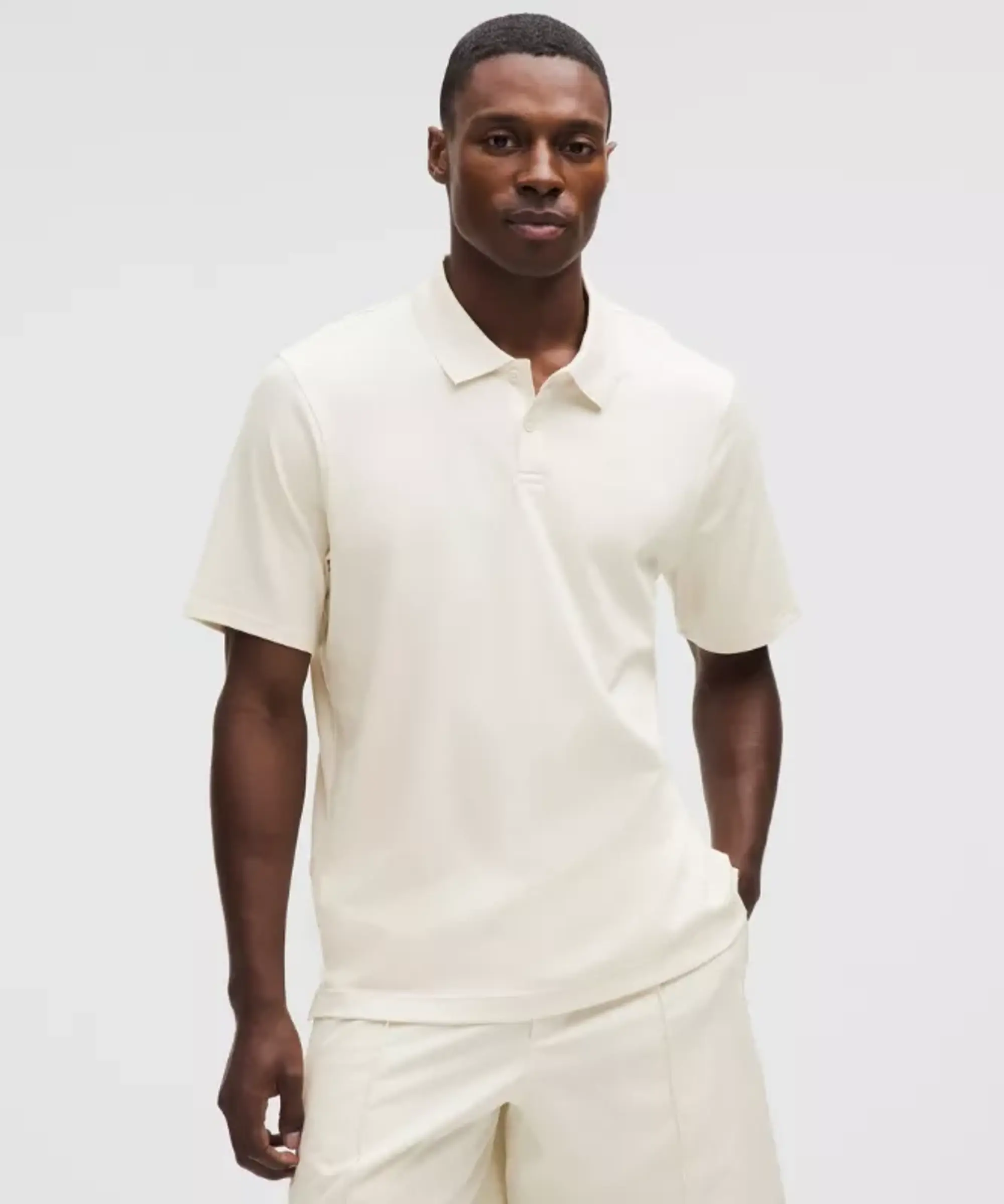 lululemon – Men's Organic Cotton Short-Sleeve Polo Shirt – Color White – Size XL