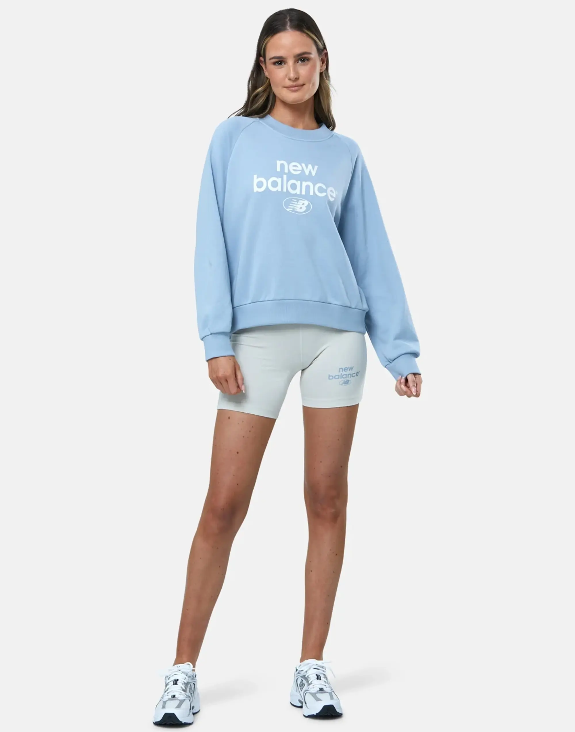 Women's New Balance Essentials Reimagined Shorts Wh in Cream 