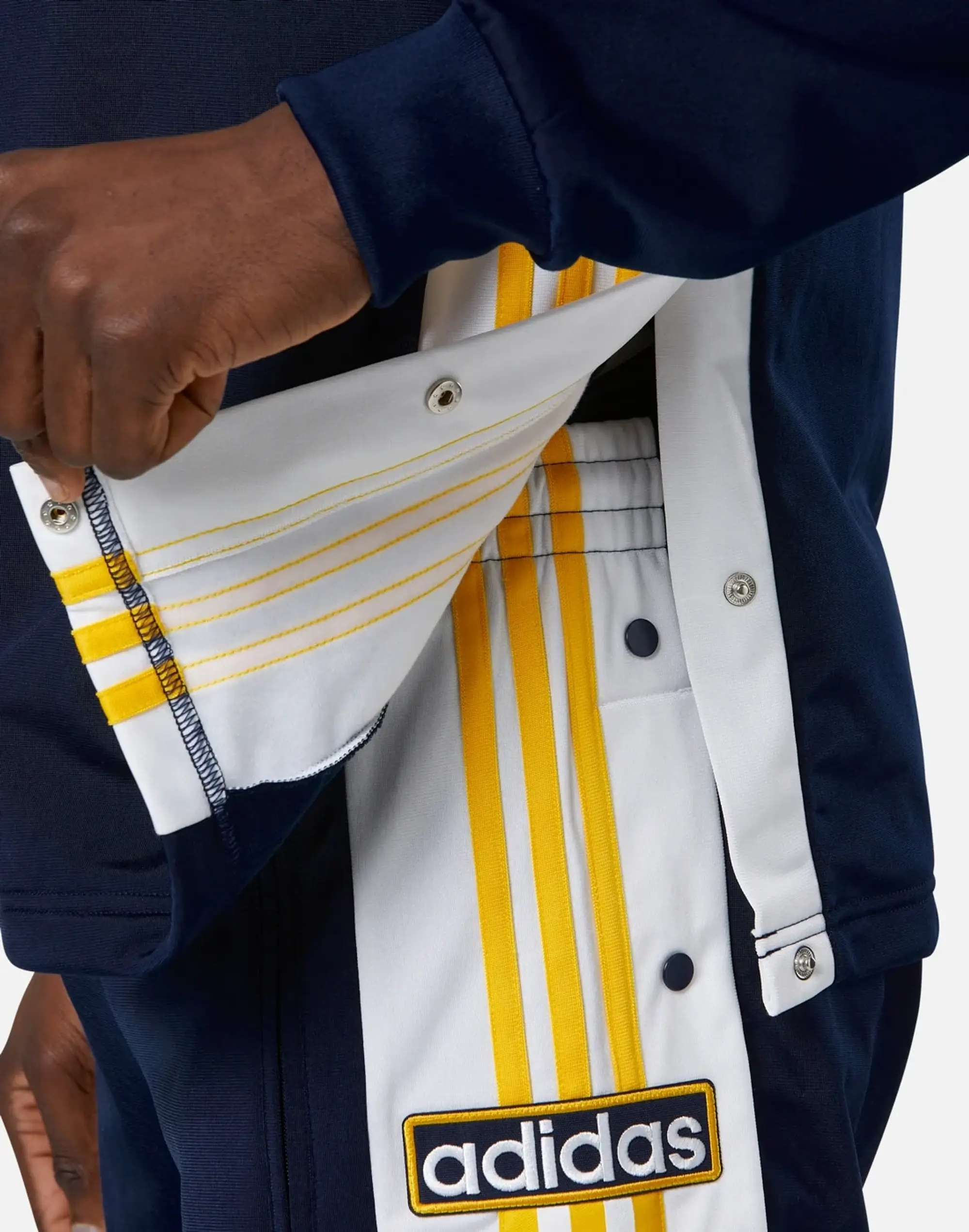 Men's Adidas Originals Adibreak Full Zip Hoodie Wh in Navy Blue/Gold 