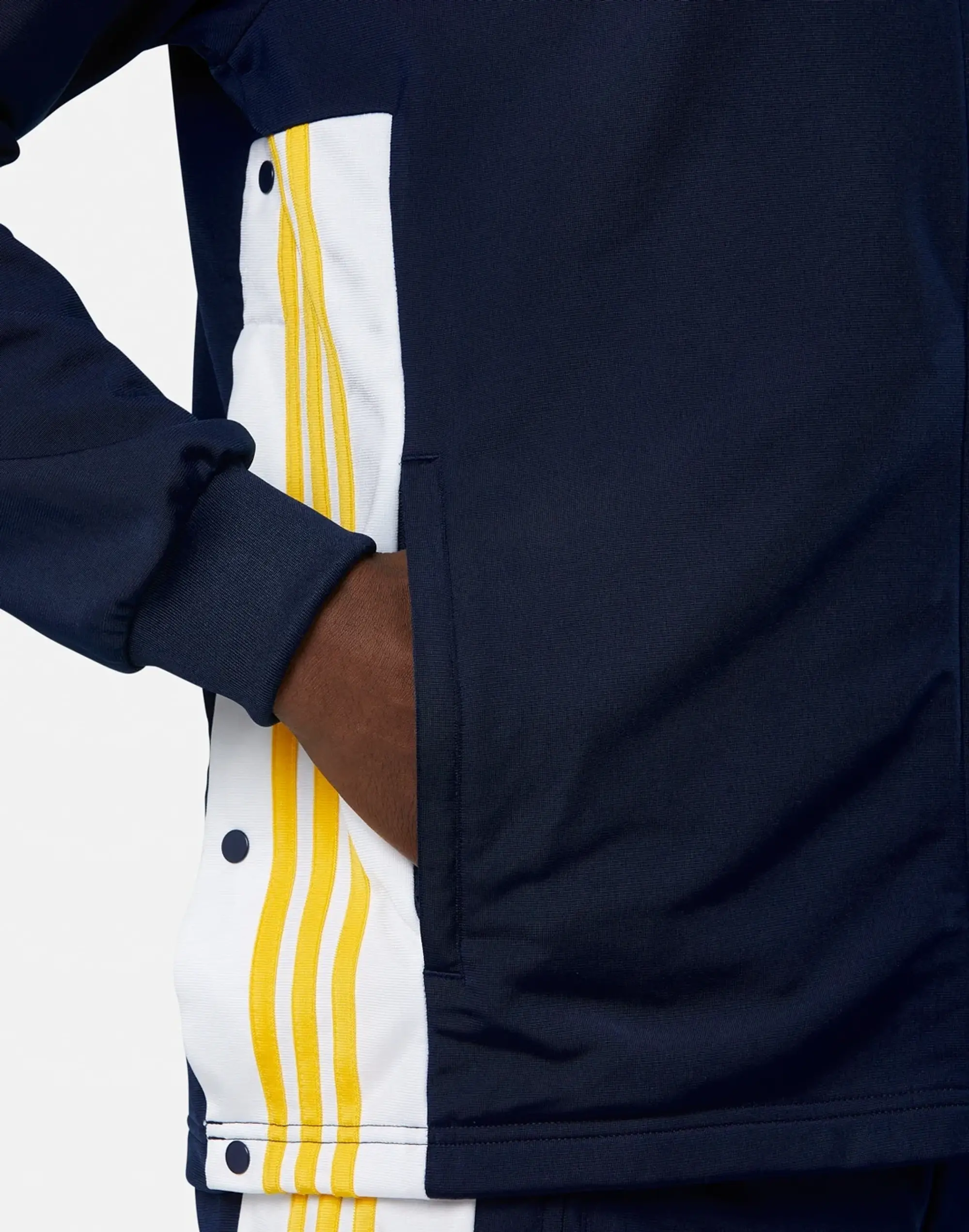 Men's Adidas Originals Adibreak Full Zip Hoodie Wh in Navy Blue/Gold 