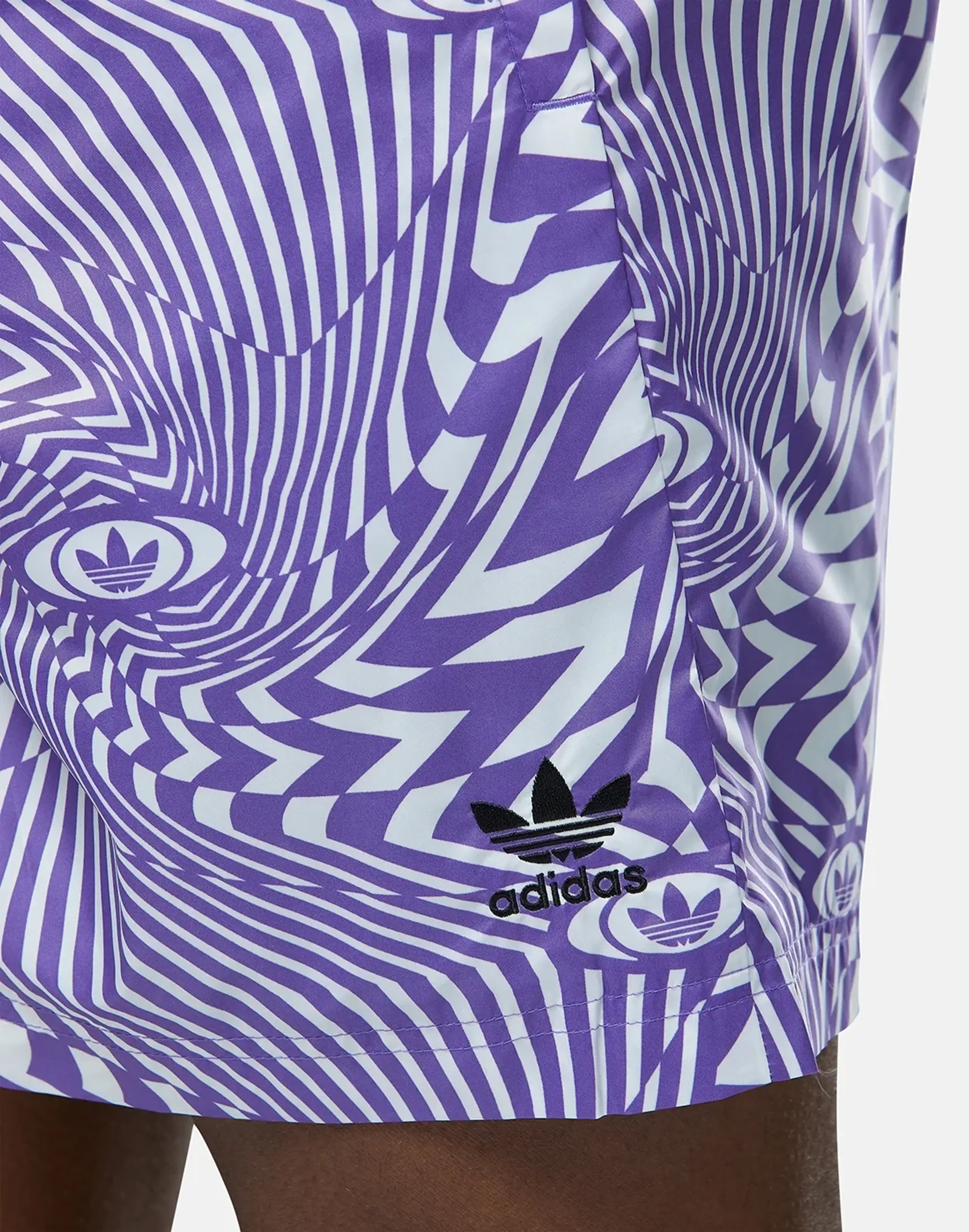 Men's Adidas Originals Rekive Printed Shorts Wh in Purple/White 
