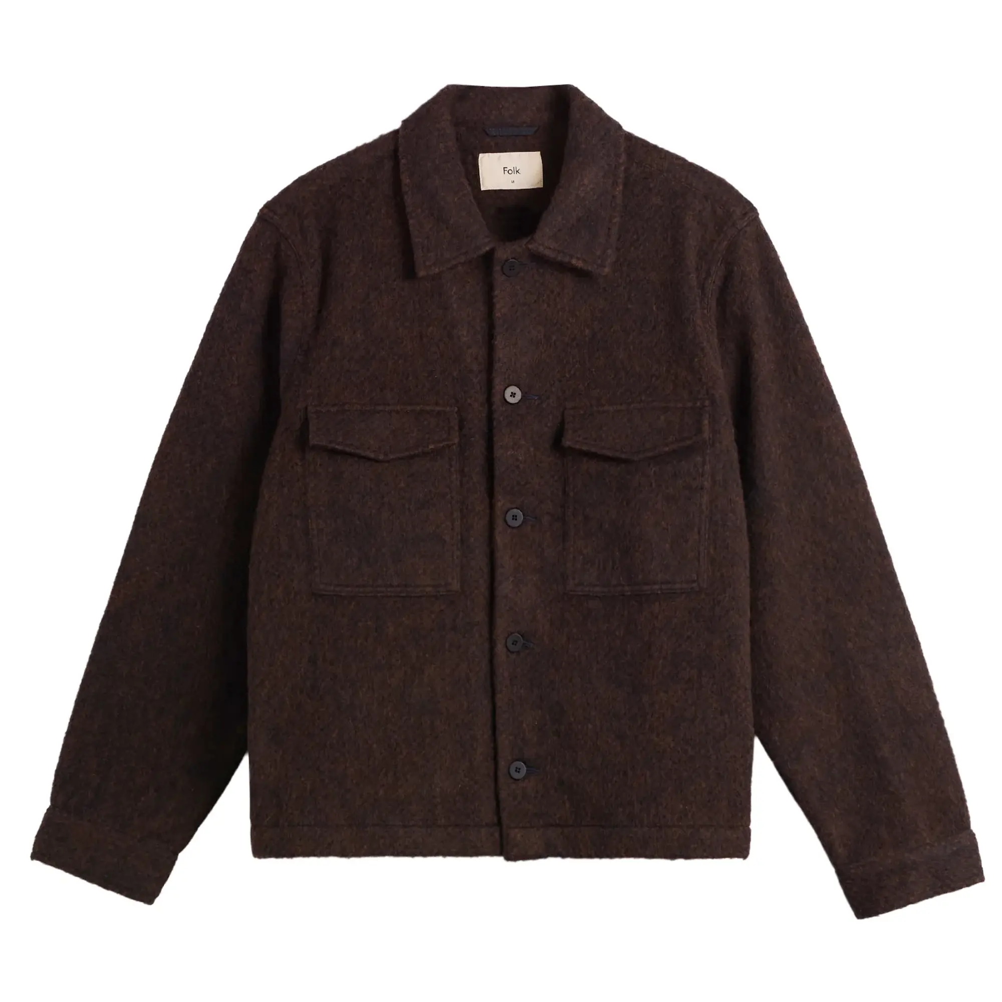 Folk Men's Zaki Jacket Navy Espresso Brushed Wool
