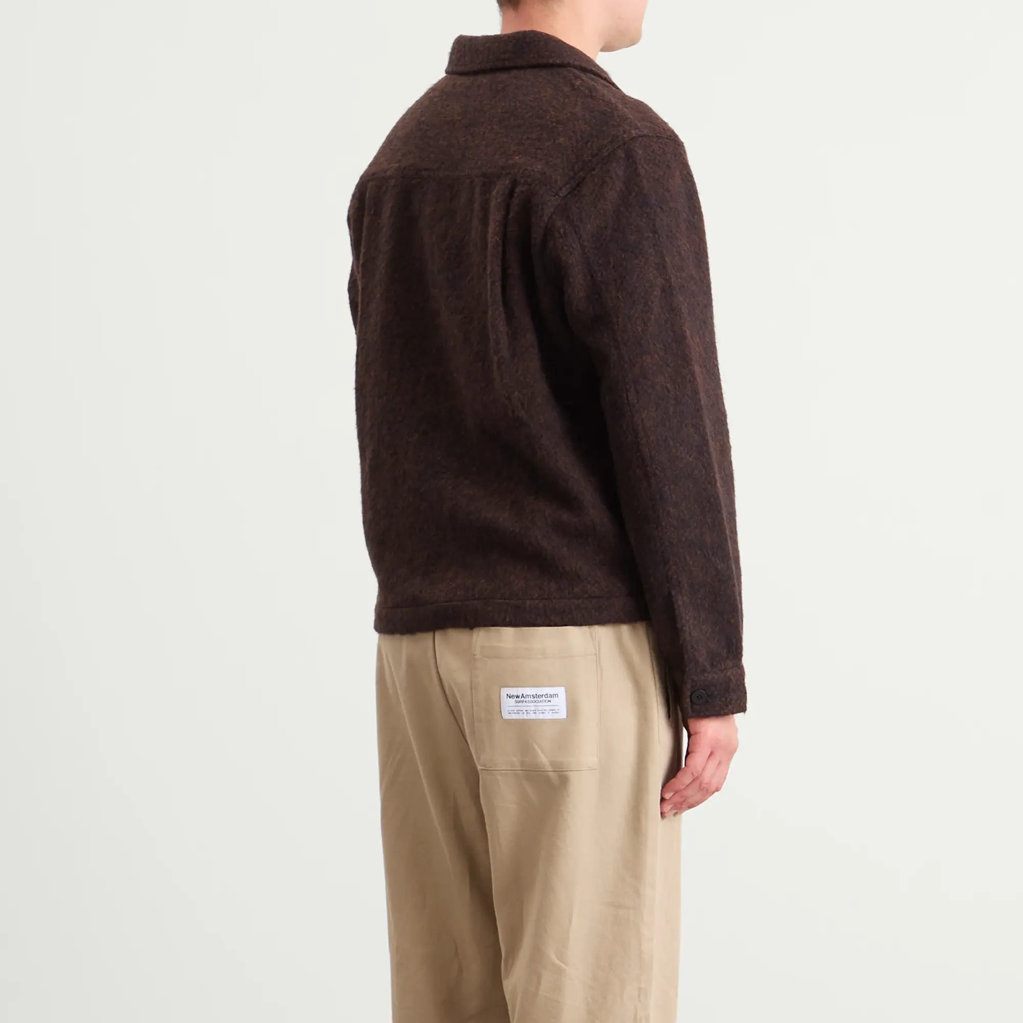 Folk Men's Zaki Jacket Navy Espresso Brushed Wool