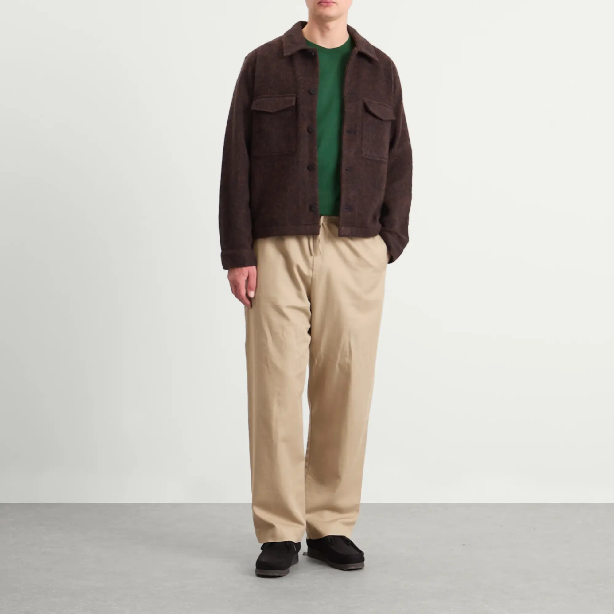 Folk Men's Zaki Jacket Navy Espresso Brushed Wool