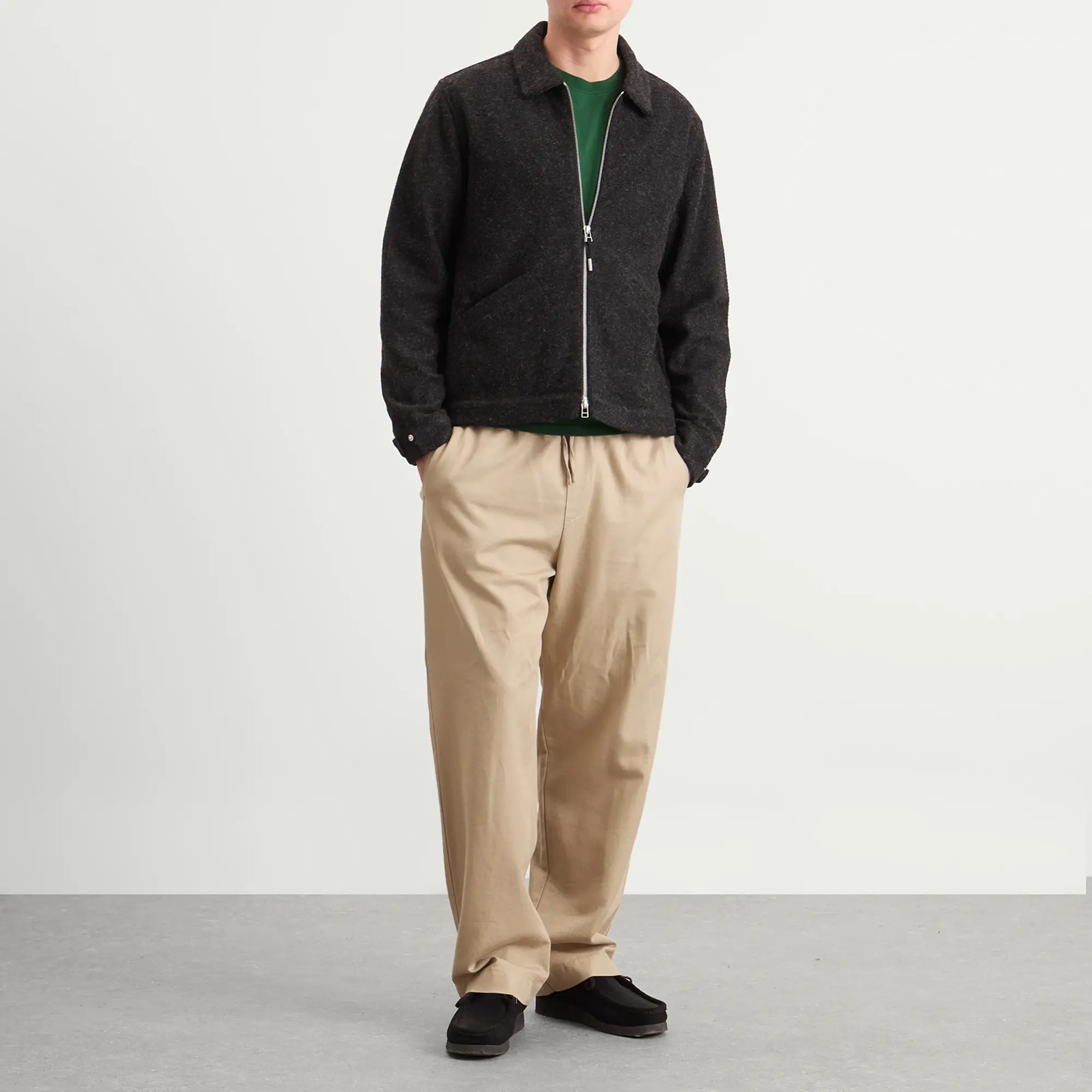 Folk Men's Signal Blouson Charcoal Wool Twill