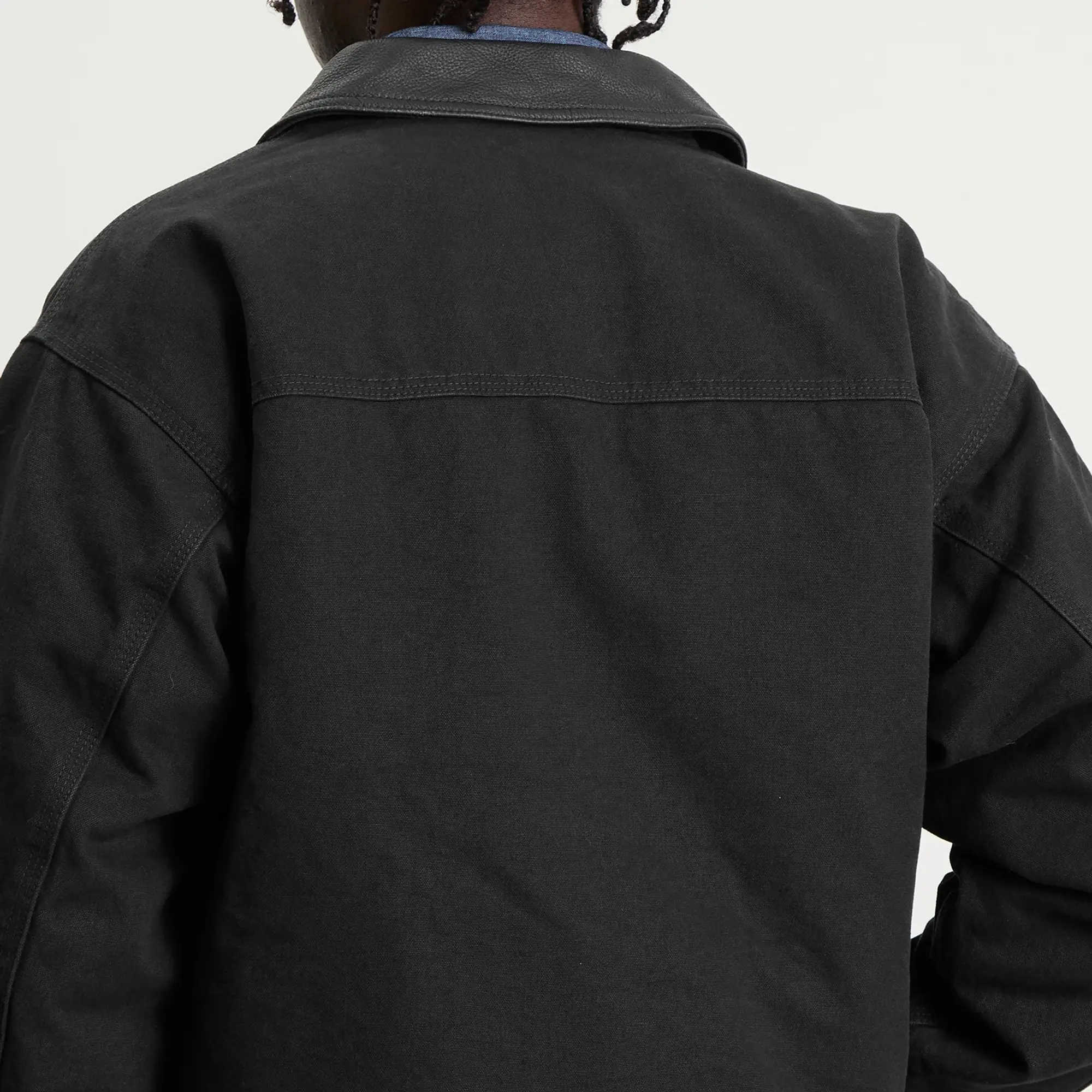 FrizmWORKS Men's Heavy Canvas Destroyed Work Jacket Black