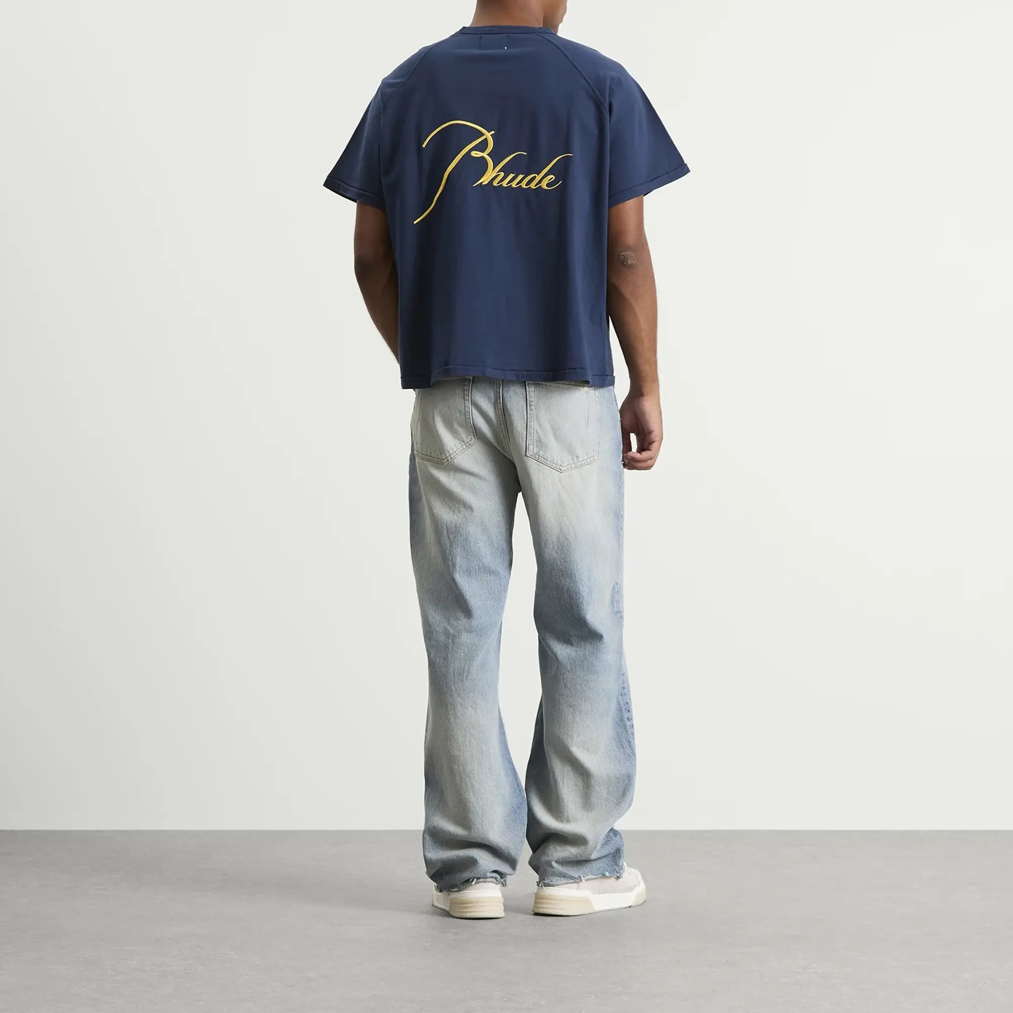 Rhude Men's Classique Raglan T-Shirt Navy/Yellow