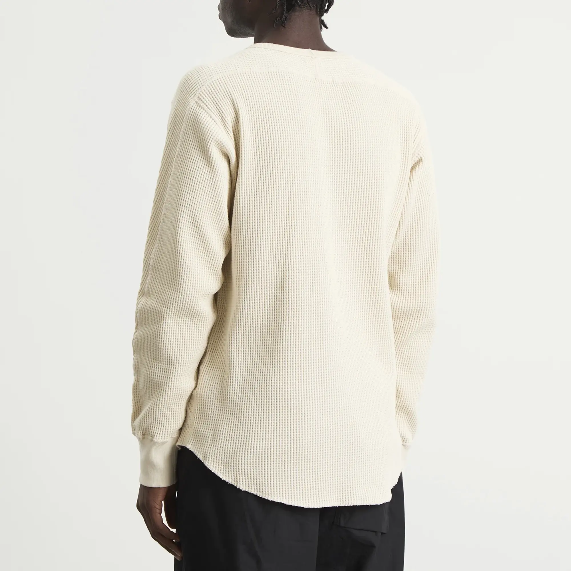 Nanamica Men's Crew Neck Thermal Sweatshirt Natural